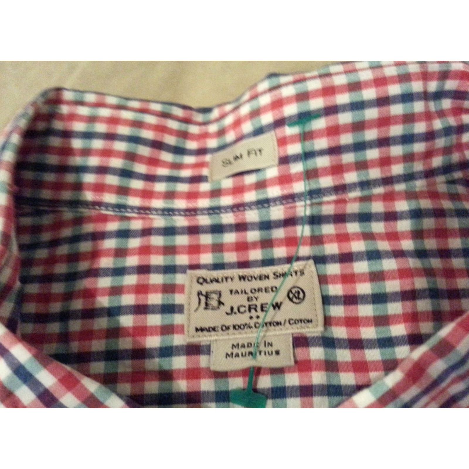 J.Crew VINTAGE Mens J. Crew Plaid Dress Shirt XL Cotton Long Button Size 46R - 4 Thumbnail