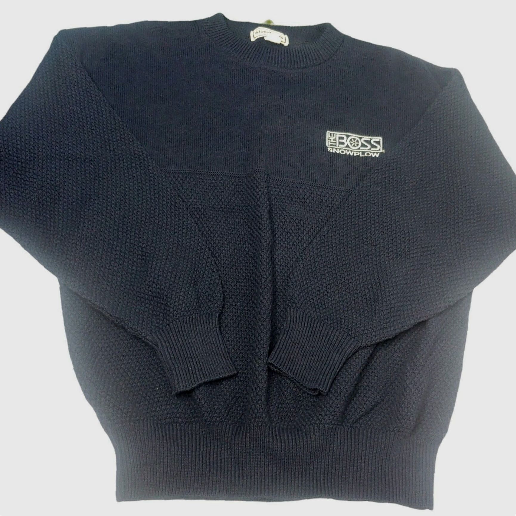 Vintage VINTAGE The Boss Snowplow Sweater Stone Creek XL Pullover Navy Blue Workwear Embroidered Logo Men Size US XL / EU 56 / 4 - 3 Thumbnail