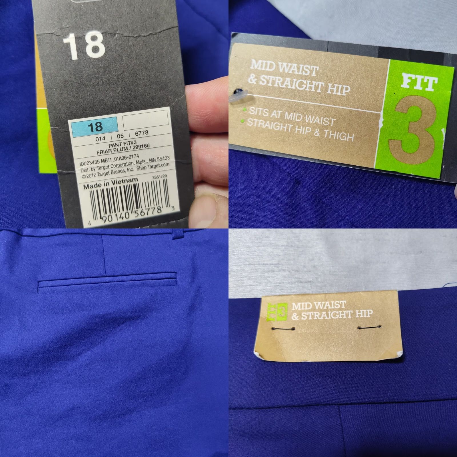 Mossimo Mossimo Stretch Extensible Women 18 Plum Mid-Waist Straight Pants NEW Dress Pants Size 40" / US 18 - 9 Thumbnail