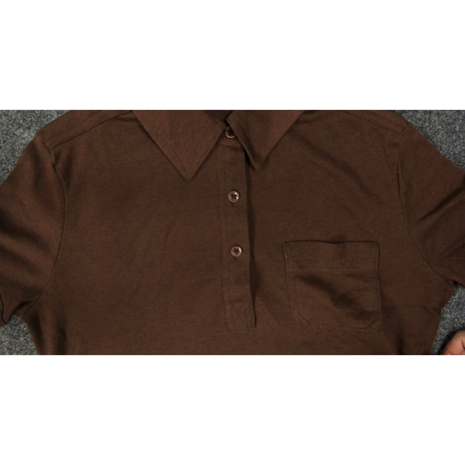 Sears Vintage / Sears / 80s Single Stitch Brown Cap Sleeve Polo Size L / US 10 / IT 46 - 8 Thumbnail