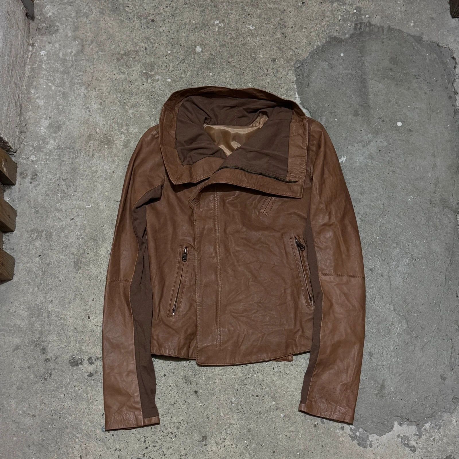 Other Rick owens style high neck leather jacket Size S / US 4 / IT 40 - 2 Thumbnail