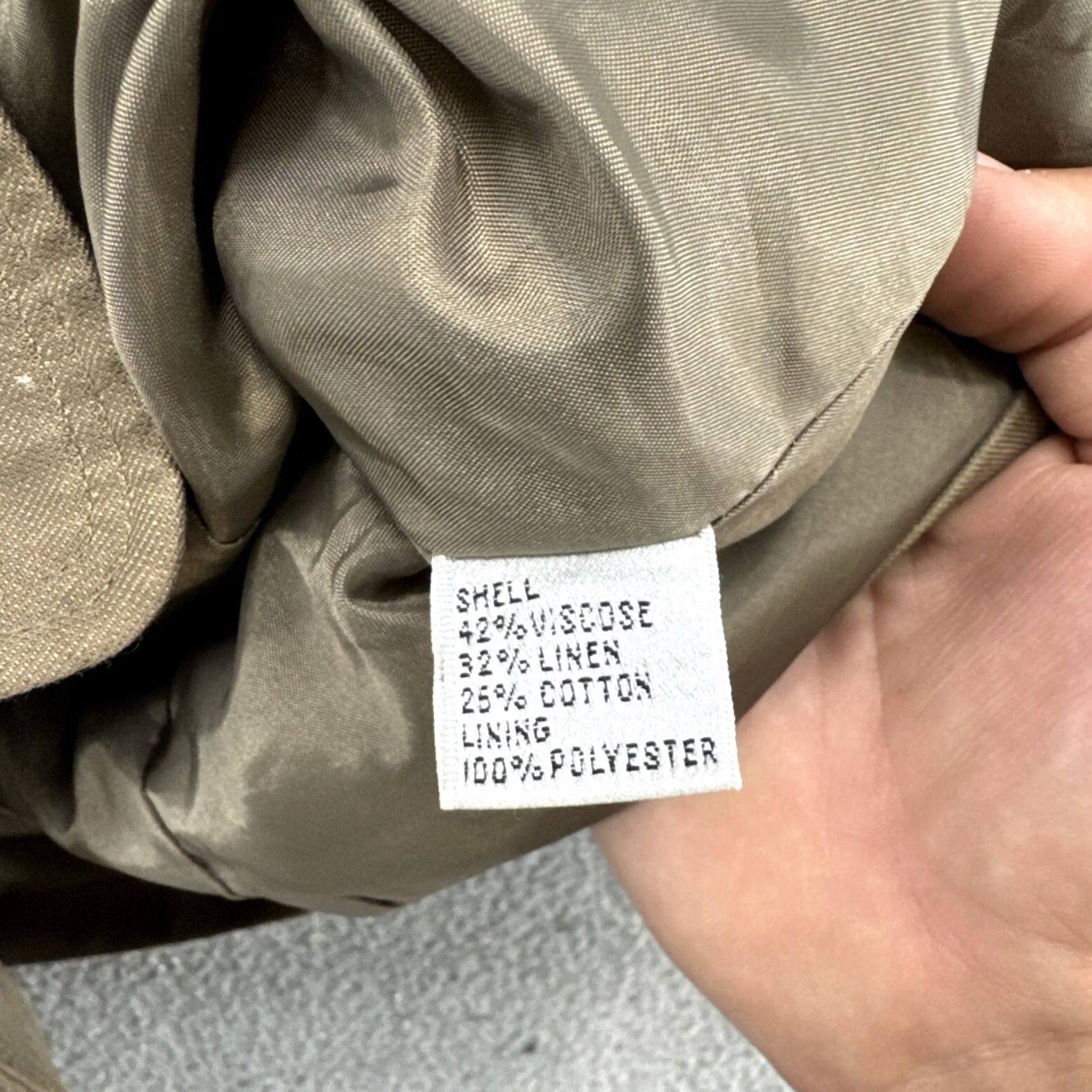 Talbots Talbots Jacket Women’s Belted Linen Blend Brown Size 12 Button Up Mid-Length Casual Seasonal Tan Jacket Womens Size XL / US 12-14 / IT 48-50 - 5 Thumbnail