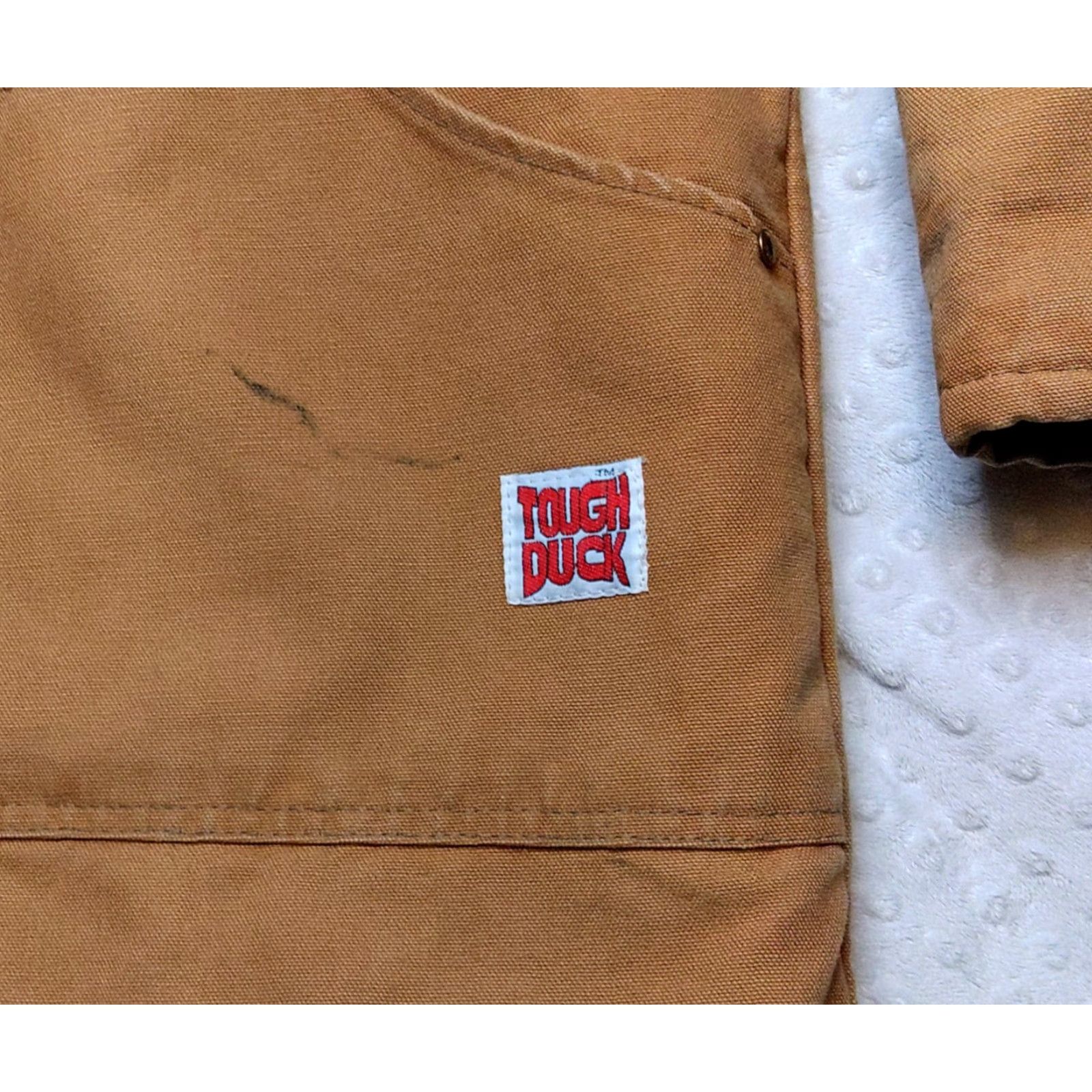 Vintage Vintage Tough Duck Chore Jacket XL Tan Canvas Quilt Lined Zippered Heavyweight Outdoor 90s Men Mens Jacket Size US XL / EU 56 / 4 - 5 Thumbnail