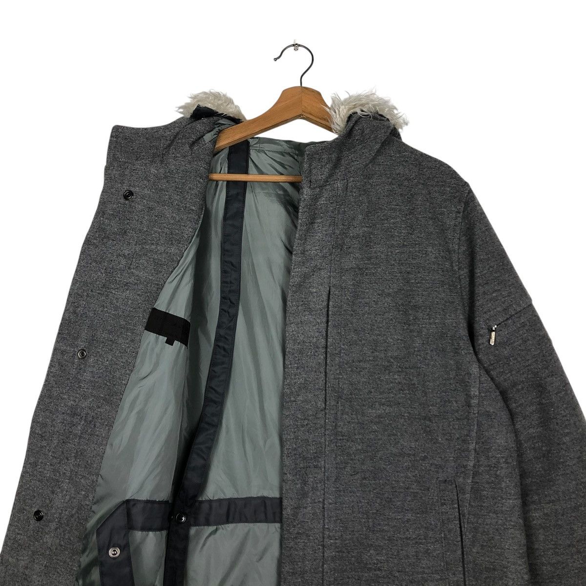 Comme Ca Ism 🔥VINTAGE BIKER LONG JACKET WOOL COMME CA ISM MINK FUR HOODIE Size US M / EU 48-50 / 2 - 14 Thumbnail