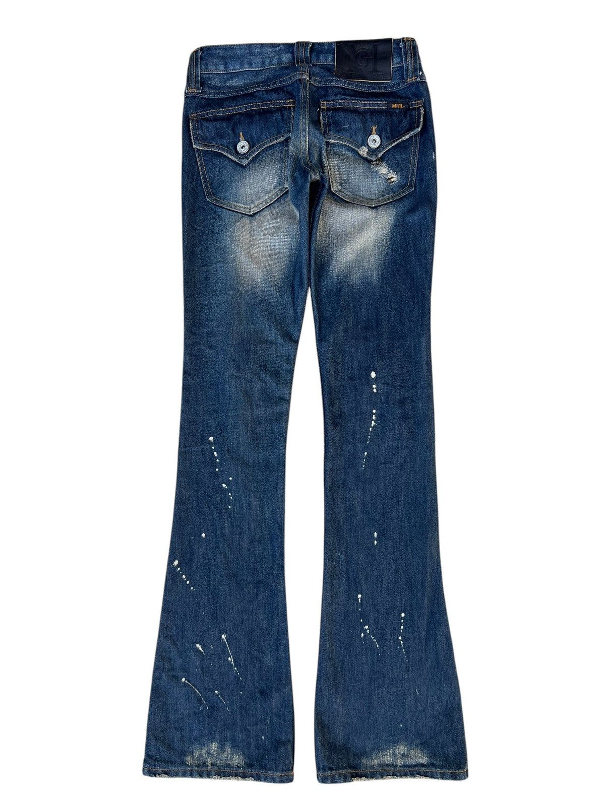 If Six Was Nine × Japanese Brand × Le Grande Bleu (L.G.B.) Material Girl Japan Distressed Denim Super Flare Jeans Size 26" / US 2 / IT 38 - 14 Thumbnail