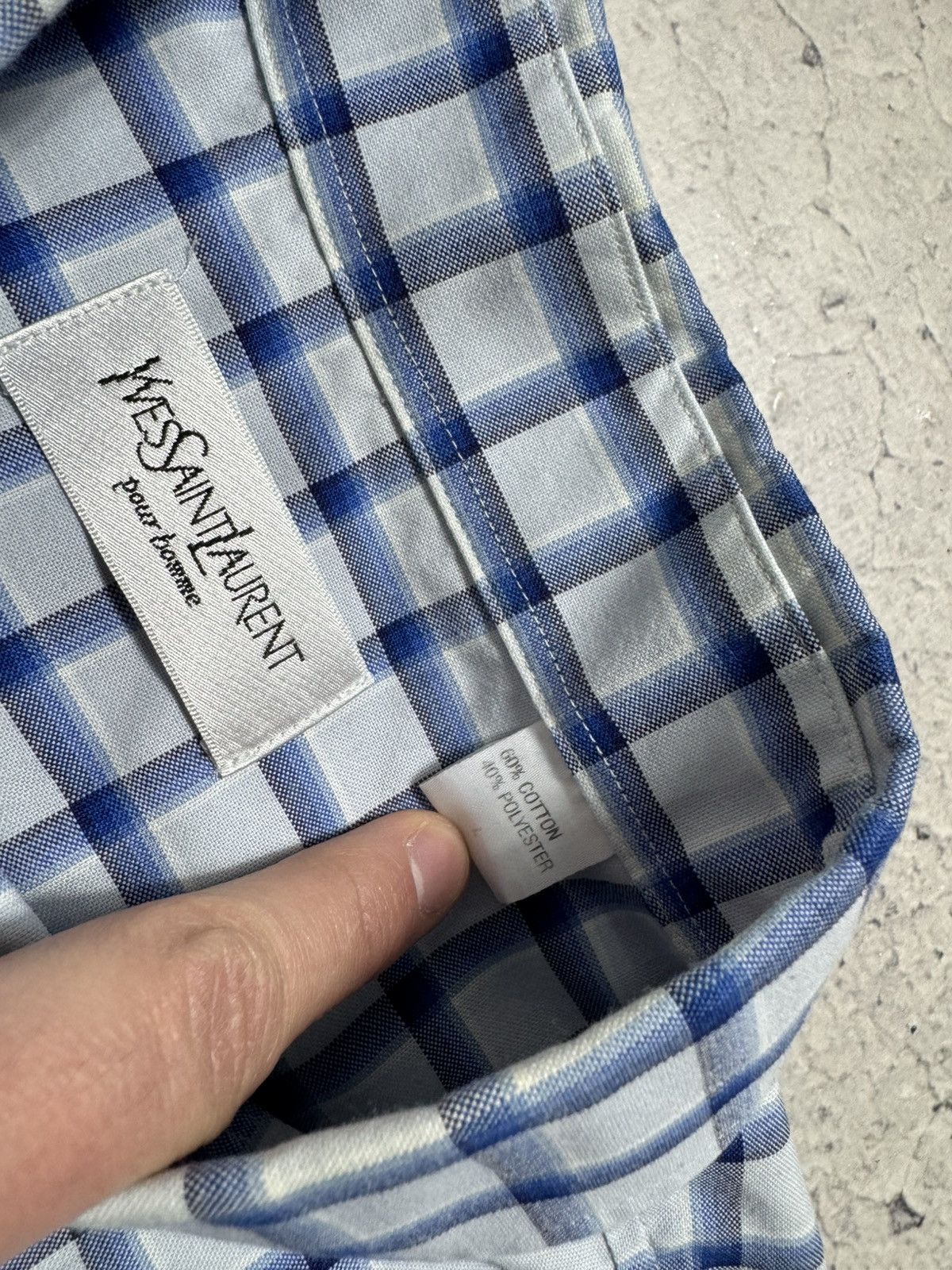 Yves Saint Laurent Yves Saint Laurent YSL Checked Button Up Short Sleeve Shirt Size US L / EU 52-54 / 3 - 8 Thumbnail