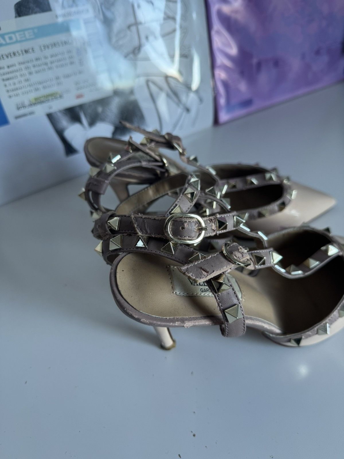 Valentino Valentino Garavani Rockstud Patent Leather Heels – Nude Size US 7 / IT 37 - 4 Thumbnail