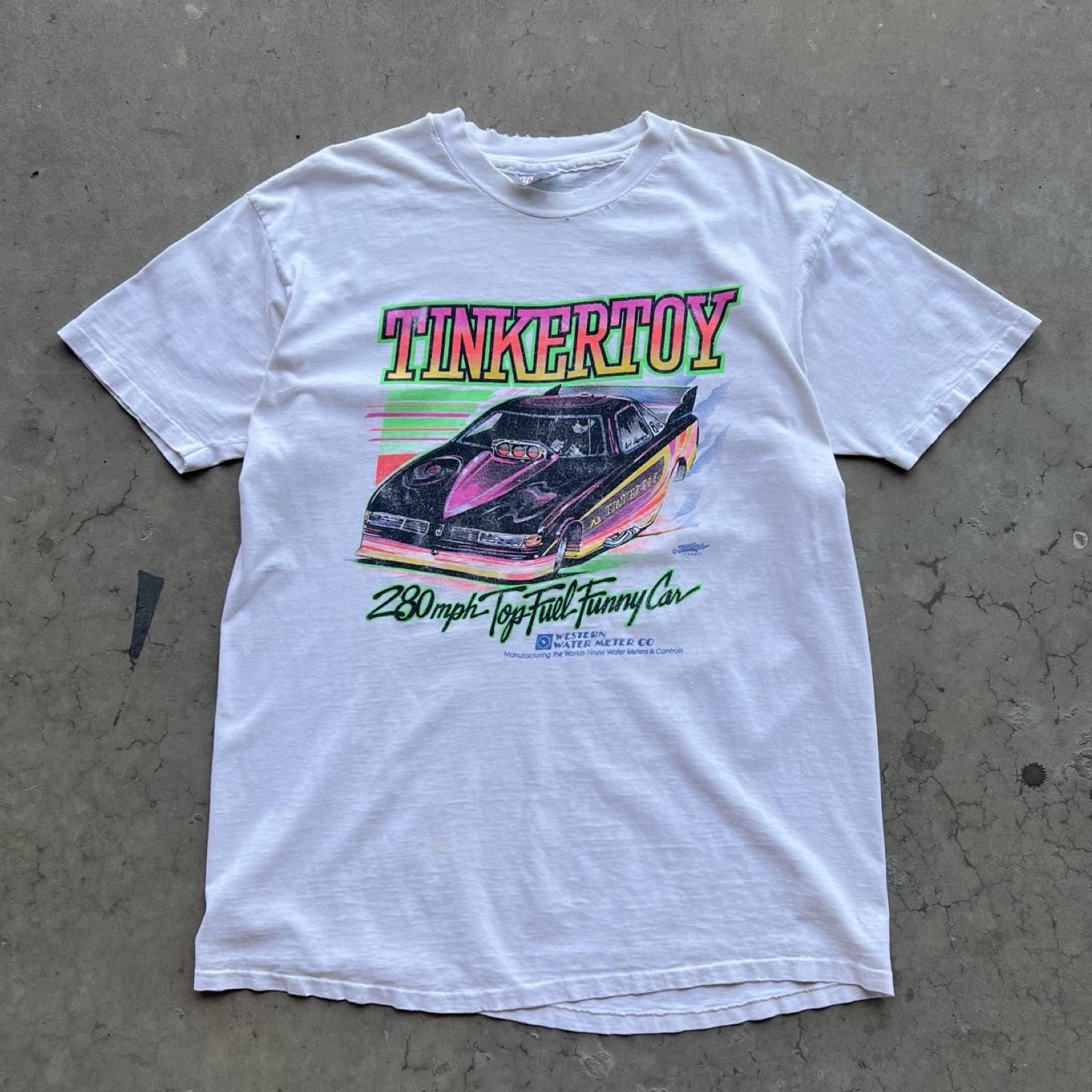 Hanes Vintage 90s TinkerToy Racing Tee Size US XL / EU 56 / 4 - 1 Thumbnail