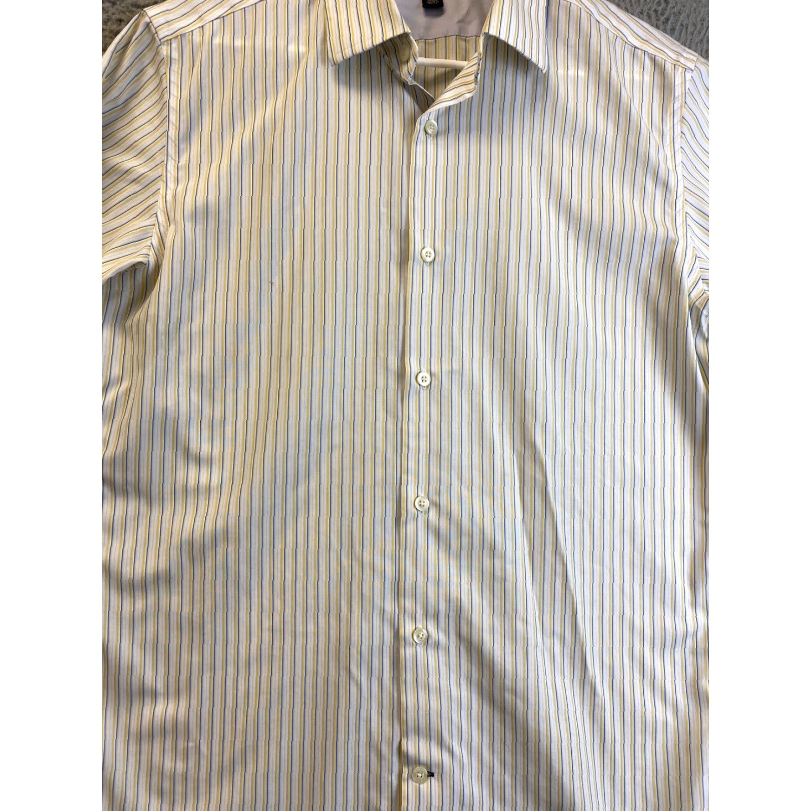 Banana Republic Banana Republic Men's Dress Shirt Medium Long Sleeve Collared Button-Down Multicolor Cotton Slimming Size 40R - 3 Thumbnail