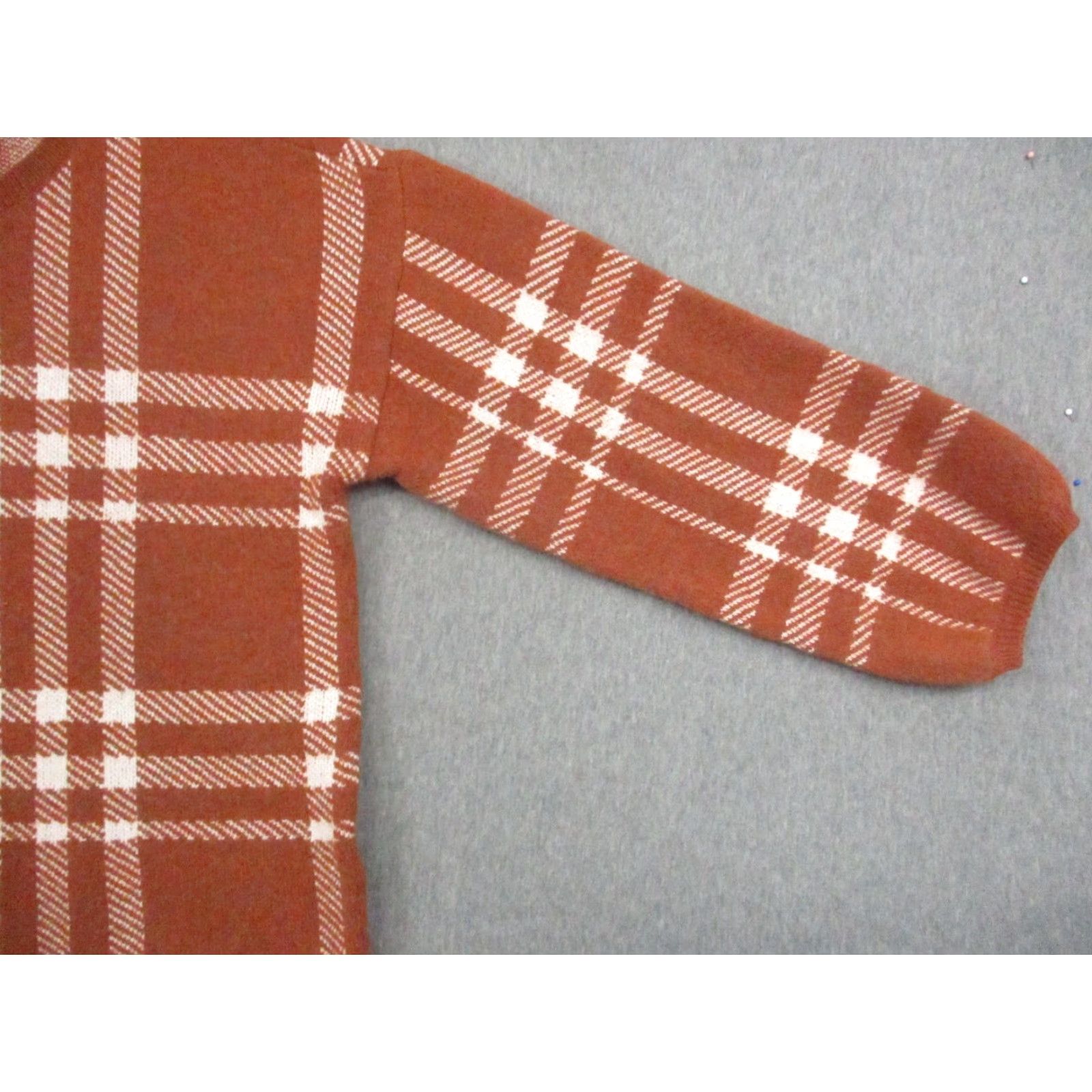 Vintage TRIBAL Women's Large Plaid Crew Neck Sweater Pullover Size L / US 10 / IT 46 - 4 Thumbnail