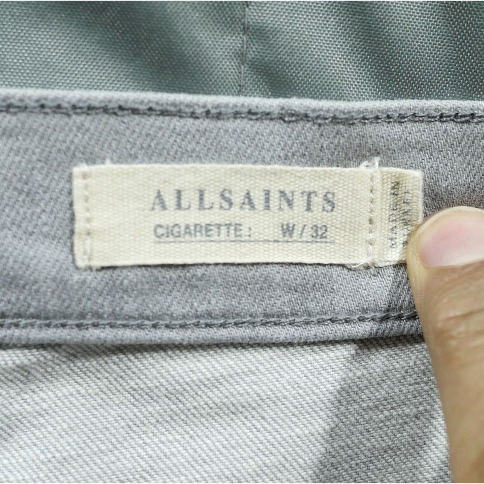 Allsaints AllSaints Jeans Slim Cigarette 32x32 Gray Light Denim Men Regular Adult Light Wash 5-Pocket Logo Hip Hop Band Rock Skinny Style Jeans Mens Size US 32 / EU 48 - 7 Thumbnail