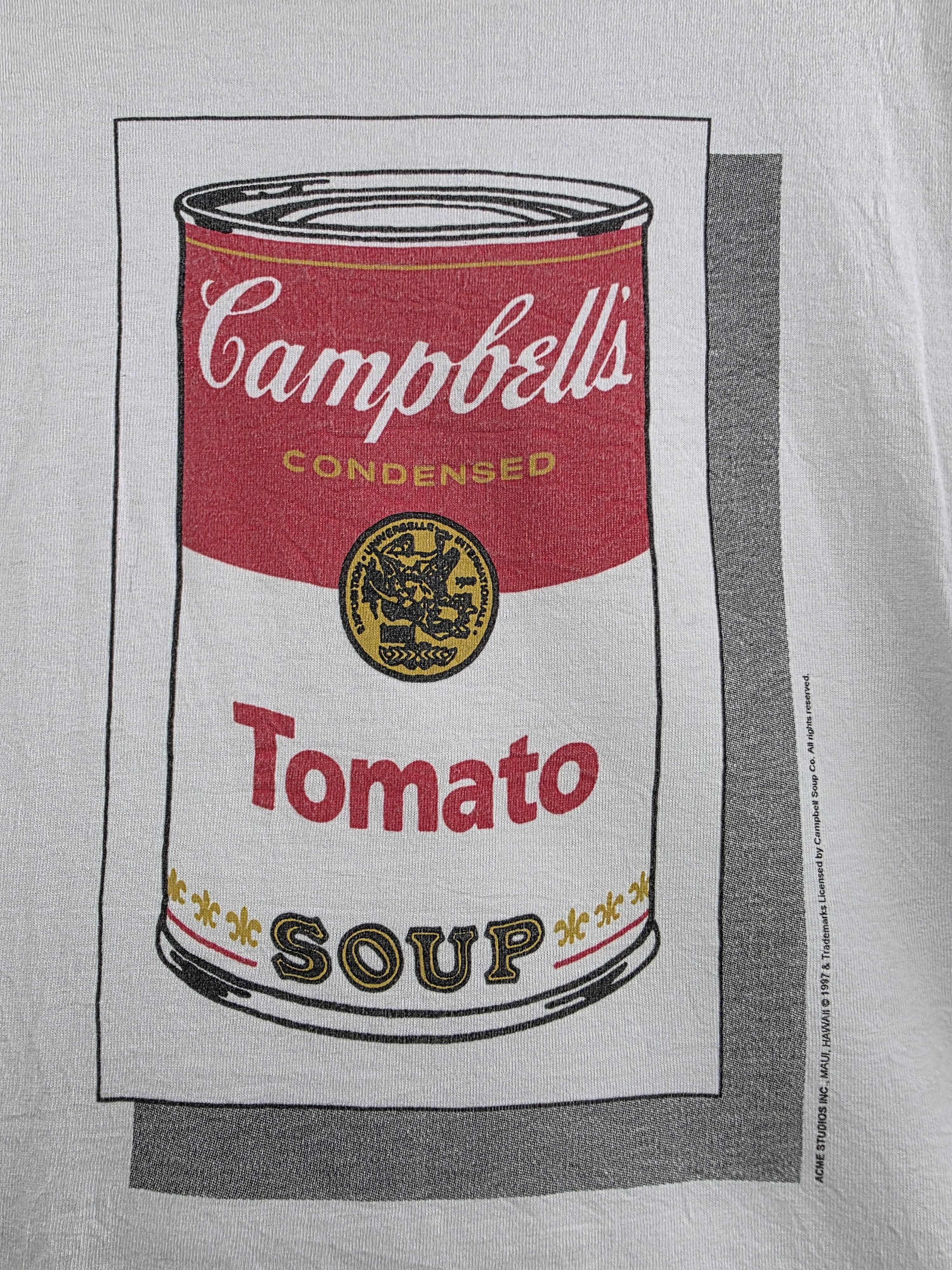 1997 Andy Warhol Campbell's Tomato Soup Art tee XL 23 30