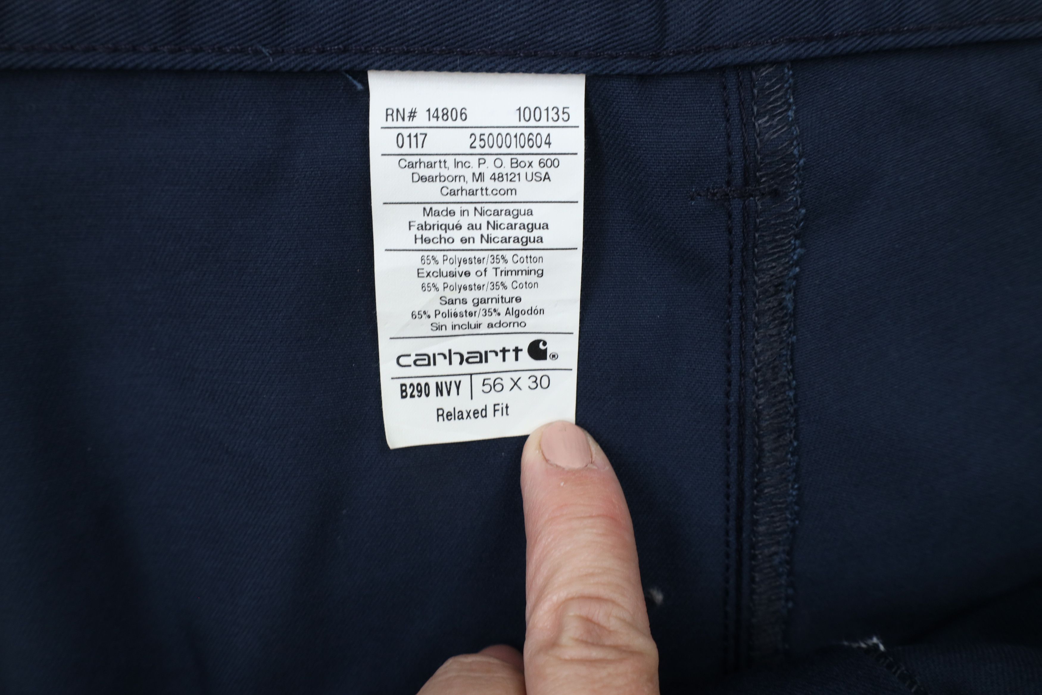 Carhartt × Vintage Deadstock Vintage Carhartt Wide Leg Relaxed Fit Pants Blue Size US 44 / EU 60 - 8 Thumbnail