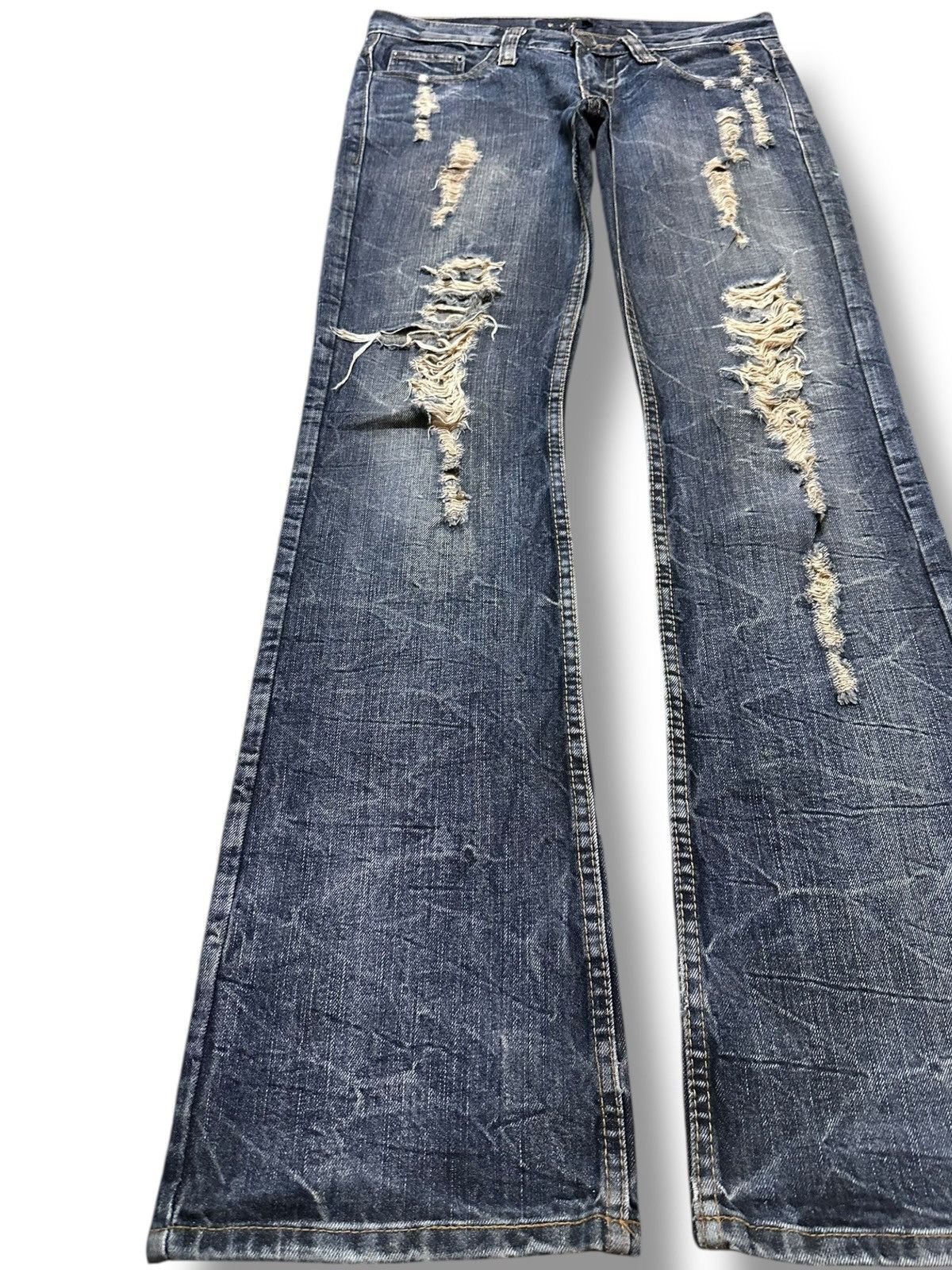 Junya Watanabe Vintage K.U.I Flare Bootcut Grunge Distressed Denim Size US 32 / EU 48 - 3 Thumbnail