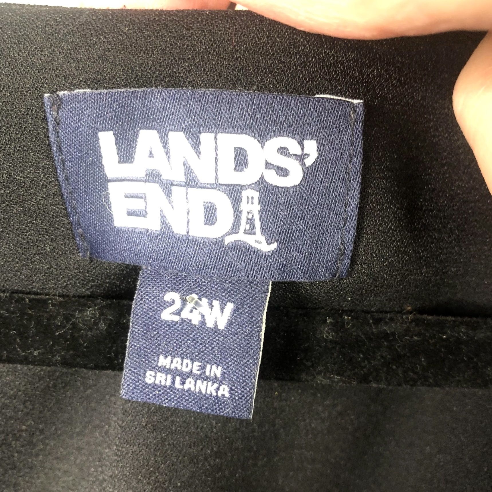 Lands' End Lands' End Blouse Womens 24W Black V-Neck 3/4 Bell Sleeve Tunic Top Plus Size 4XL / US 24-26 - 7 Thumbnail