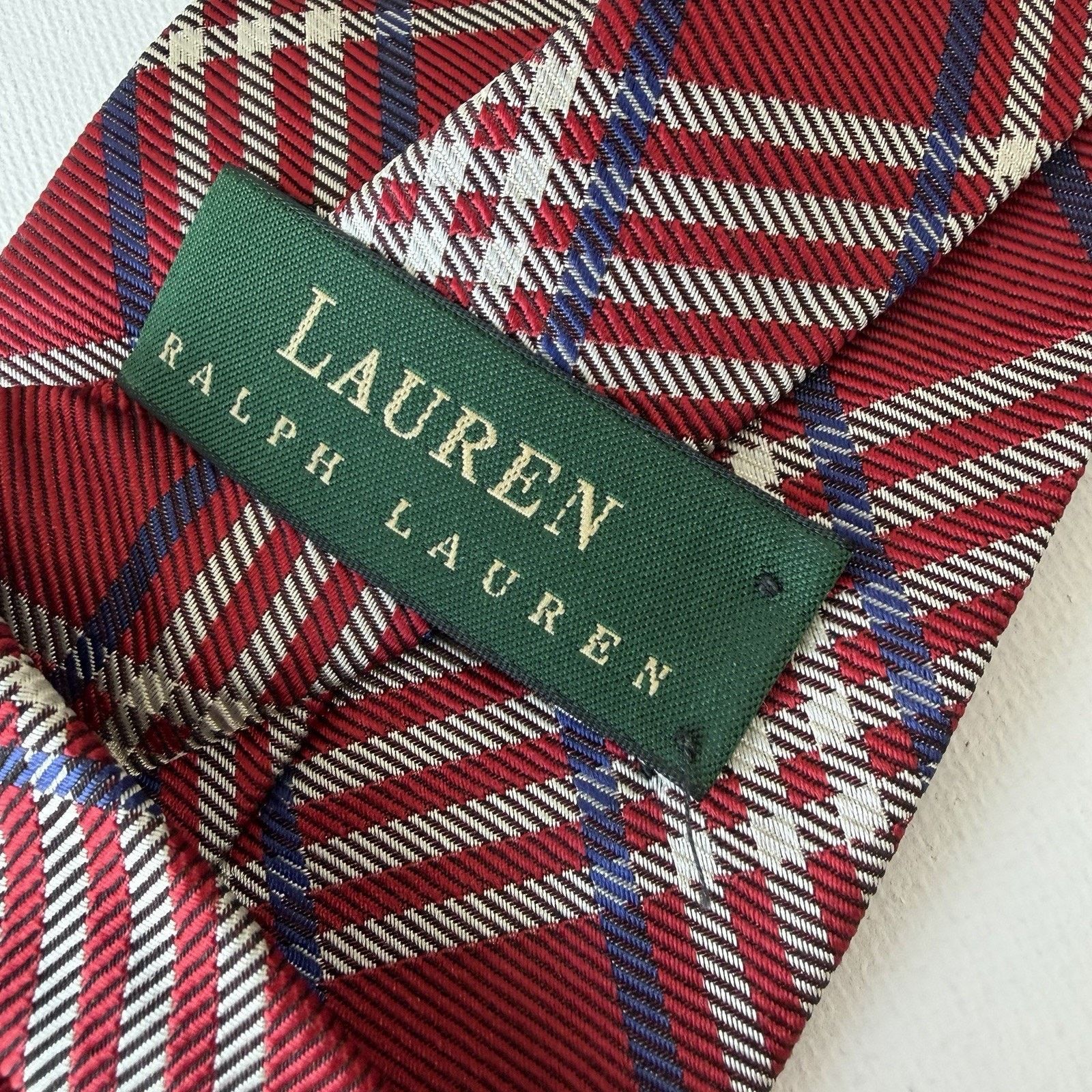 Lauren Ralph Lauren Lauren Ralph Lauren Red Holiday Tartan Silk Tie 90s Vintage Size ONE SIZE - 4 Thumbnail