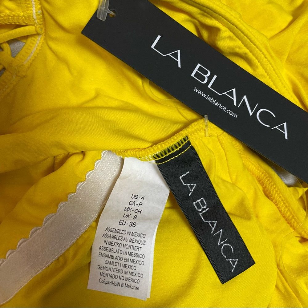 Other NWT New La Blanca Off the Shoulder One-Piece Yellow Swimsui Size S / US 4 / IT 40 - 4 Thumbnail