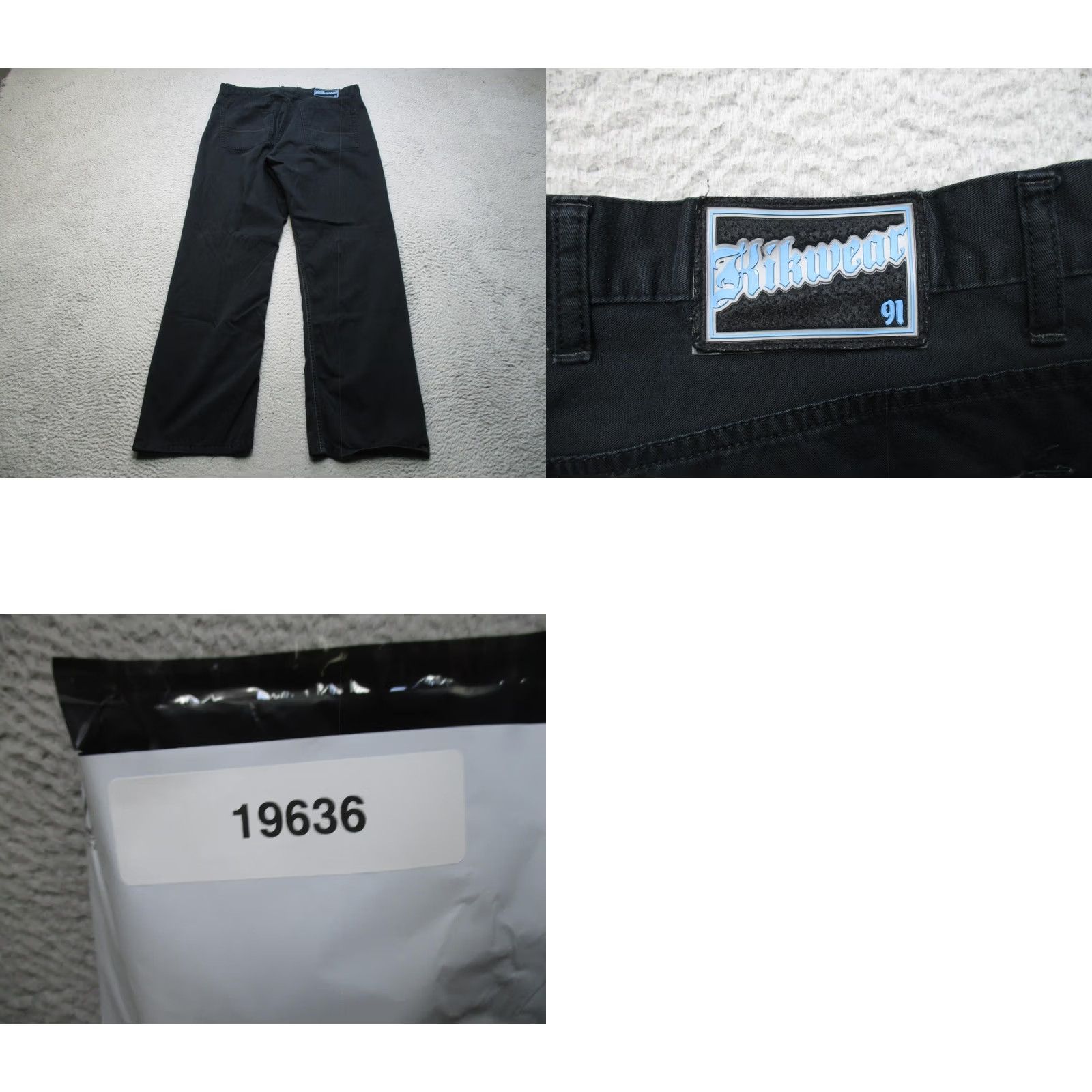Vintage Kikwear 91 Jeans Mens 38 Black Wide-Leg Baggy Streetwear Denim 100% Cotton Relaxed Button Fly Pockets Size US 38 / EU 54 - 9 Thumbnail