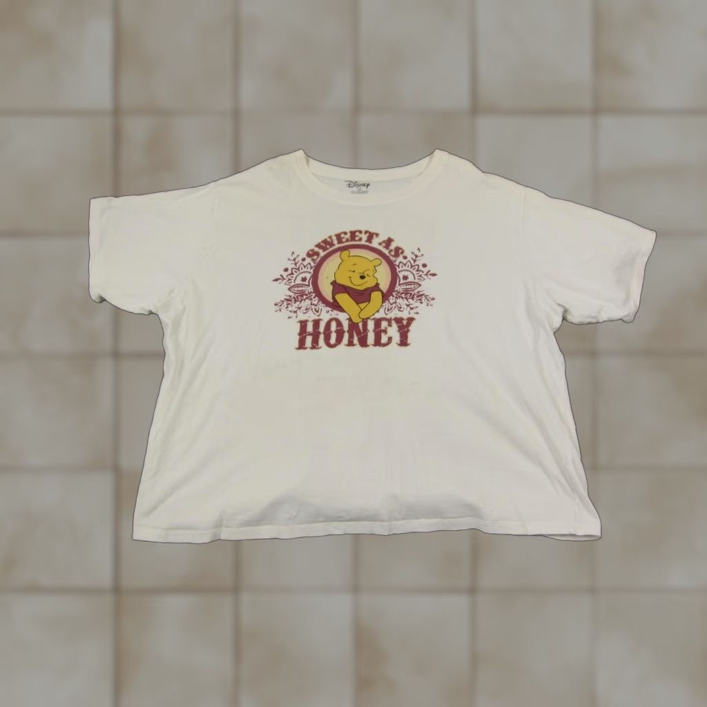 Disney Disney Winnie the Pooh Shirt Womens 3X White Crew Neck Short Sleeve Cotton T-Shirt Casual Easy Care All Seasons 90s Classic Size XXL / US 16-18 / IT 52-54 - 1 Thumbnail