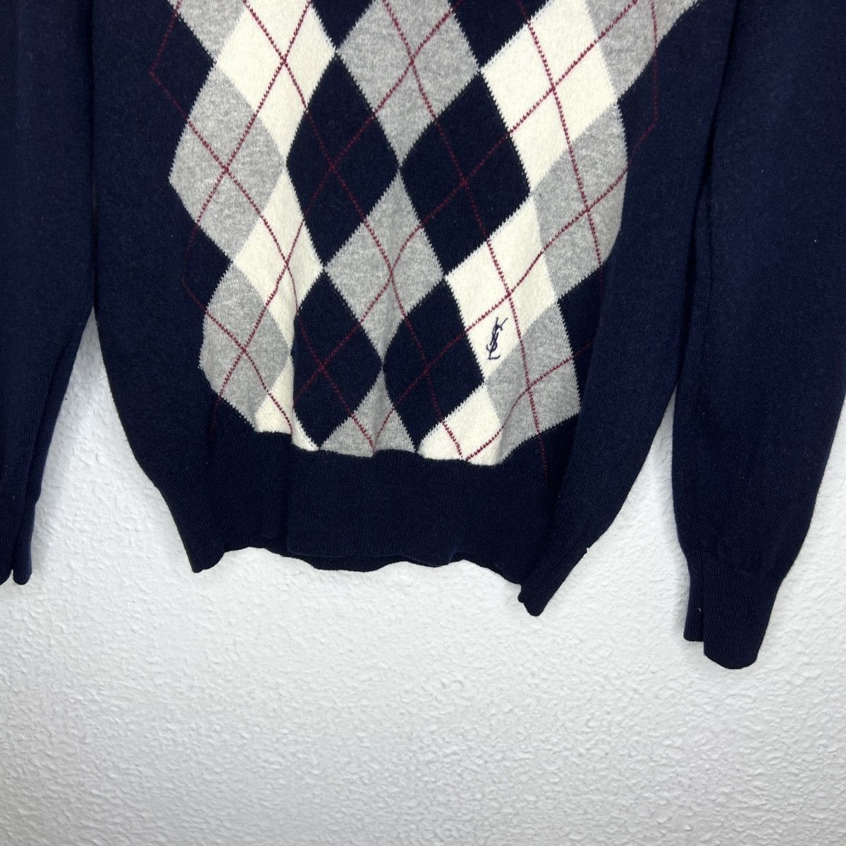 Designer × Vintage × Yves Saint Laurent Yves Saint Laurent Vintage Wool Sweater Jumper Knit Navy Size US M / EU 48-50 / 2 - 6 Thumbnail