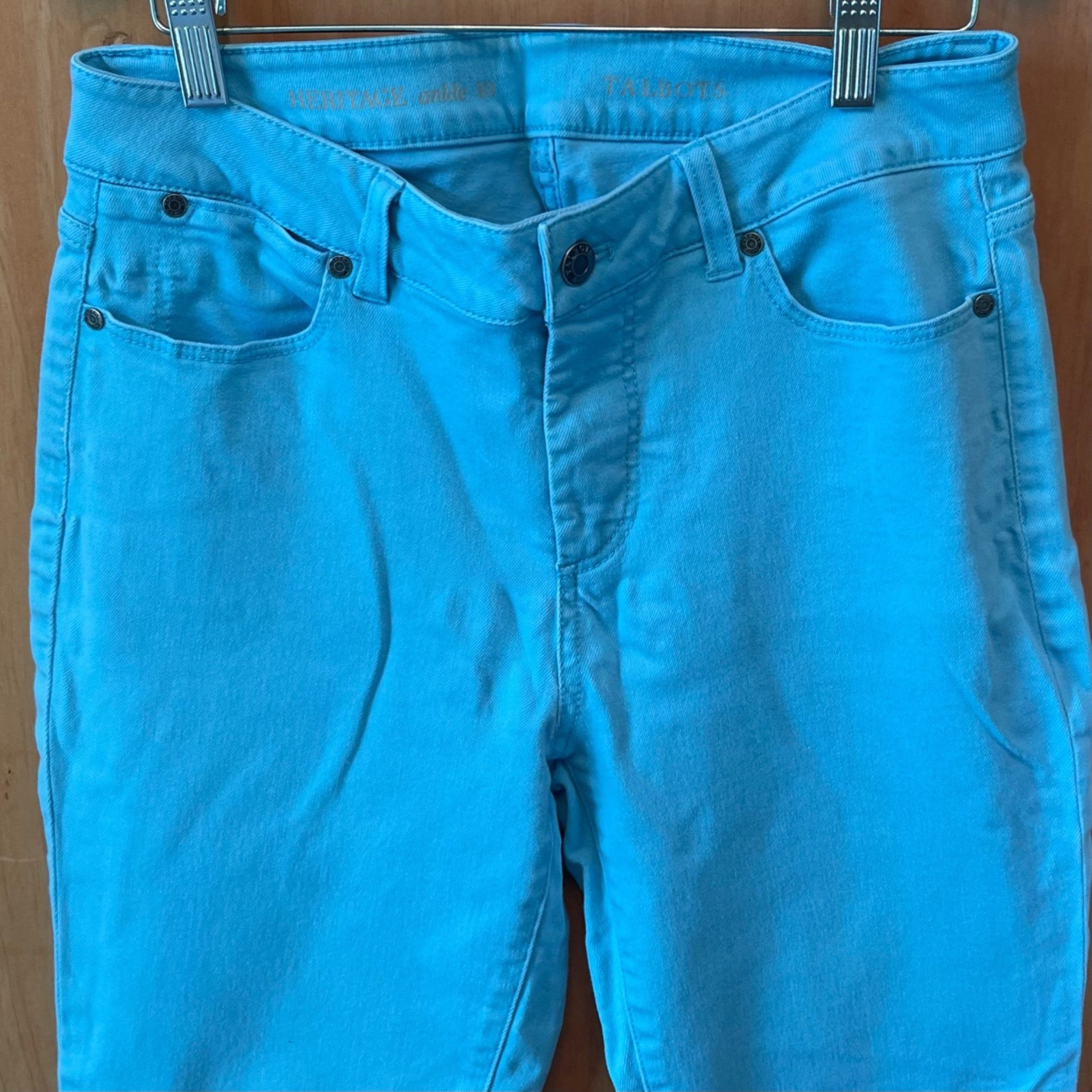 Talbots Talbots Heritage Ankle Jeans Women's 10 Turquoise Stretch Size 30" / US 8 / IT 44 - 3 Thumbnail