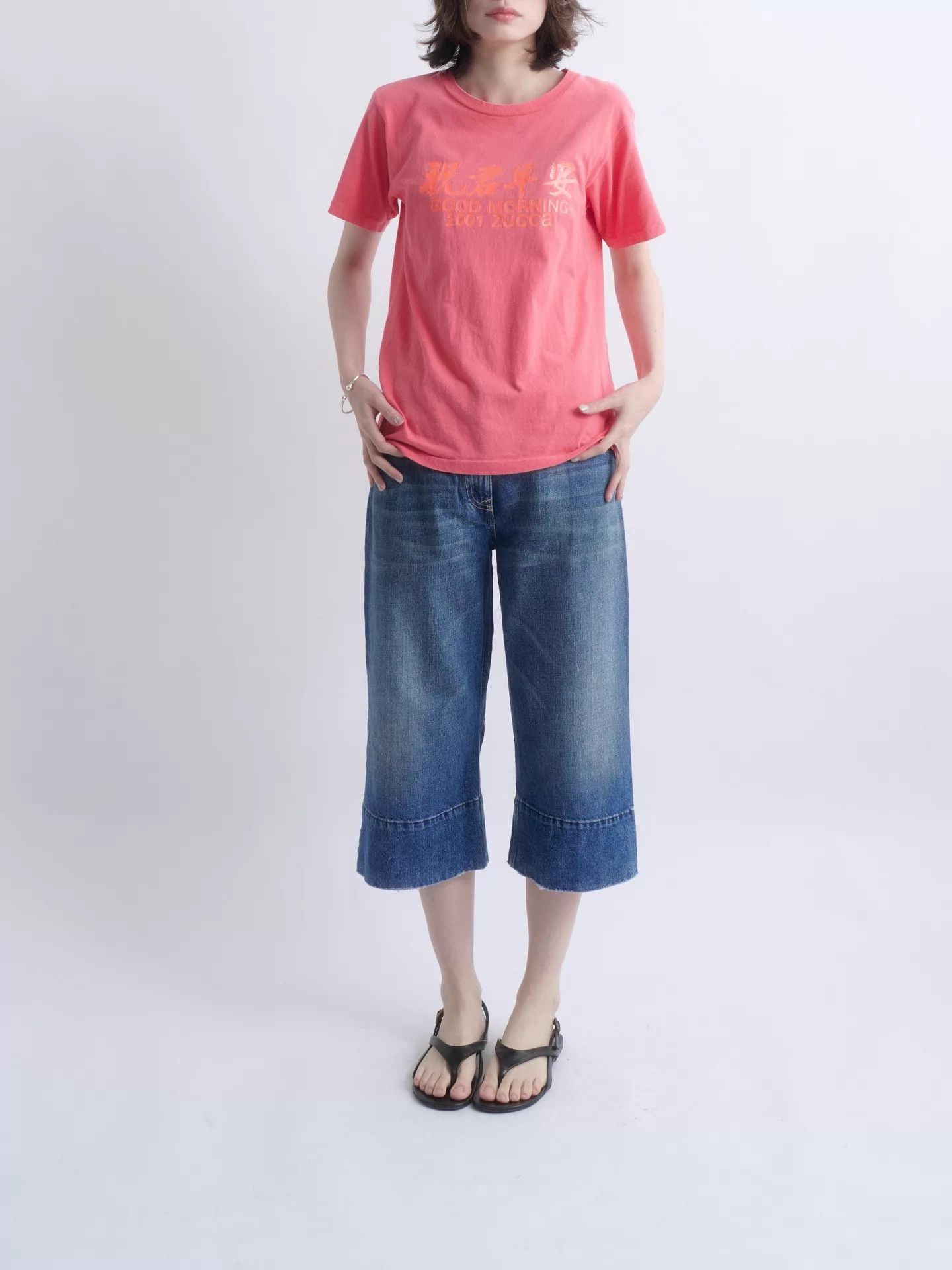 Chloe CHLOE Phoebe Philo 04ss Washed Denim Cropped Wide-Leg Pant Size 24" / US 00 / IT 34 - 2 Thumbnail