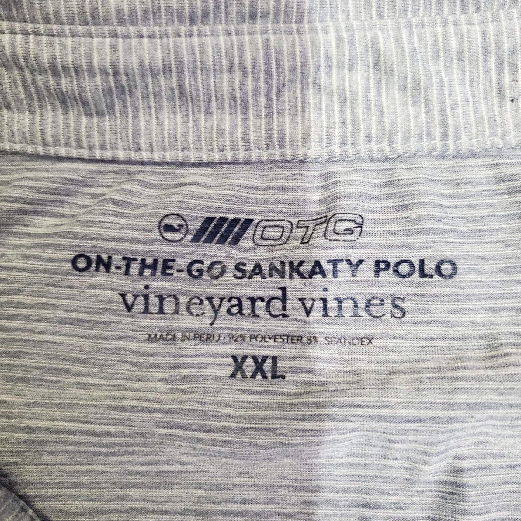 Vineyard Vines Vineyard Vines Polo Shirt Mens 2XL Gray Striped OTG Sankaty Golf Performance Shirt Size US XXL / EU 58 / 5 - 3 Thumbnail