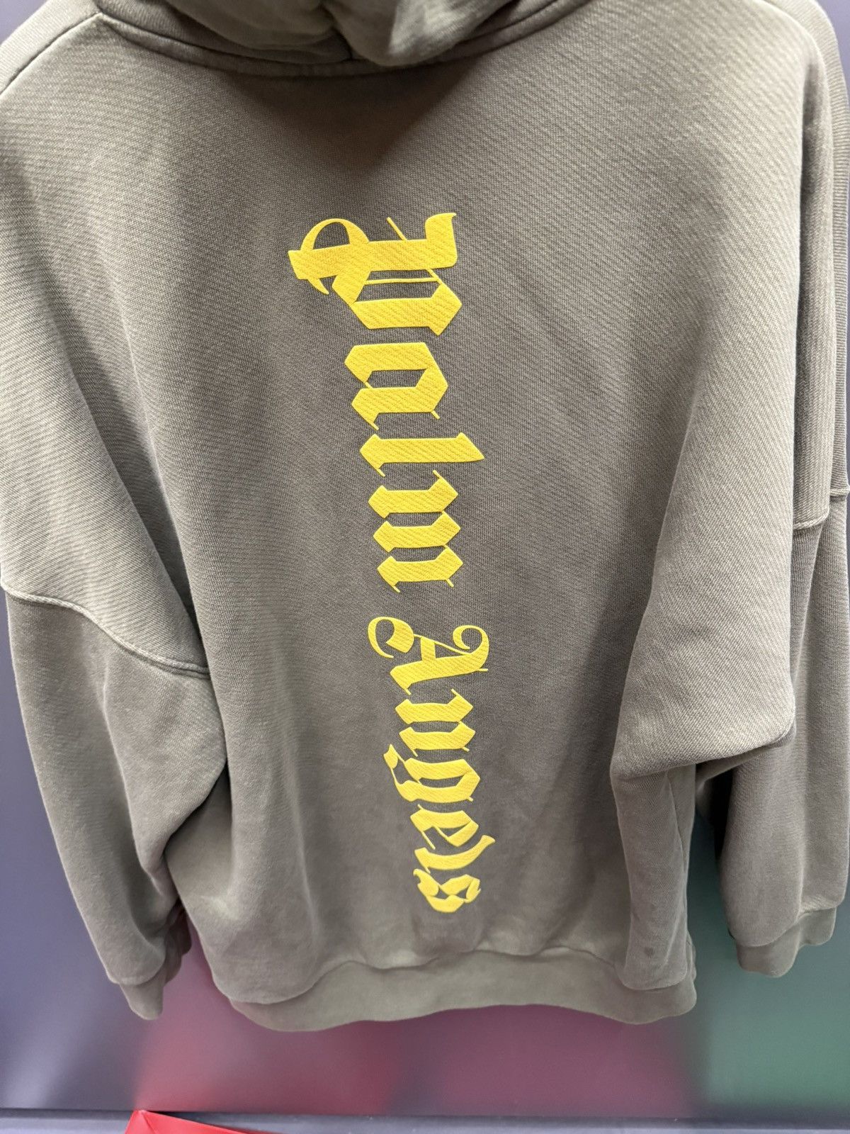 Palm Angels Palm Angels Vertical Logo Hoodie Olive Green / Yellow Size US M / EU 48-50 / 2 - 6 Thumbnail