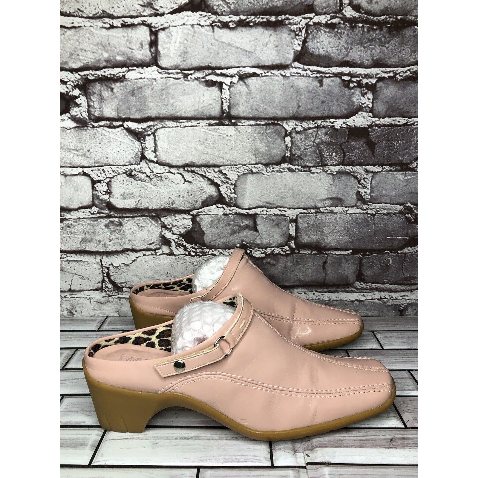 Aquatalia AQUATALIA Pink Patent Leather Square Toe Heel Mules Shoes Wo Size US 8 / IT 38 - 21 Thumbnail