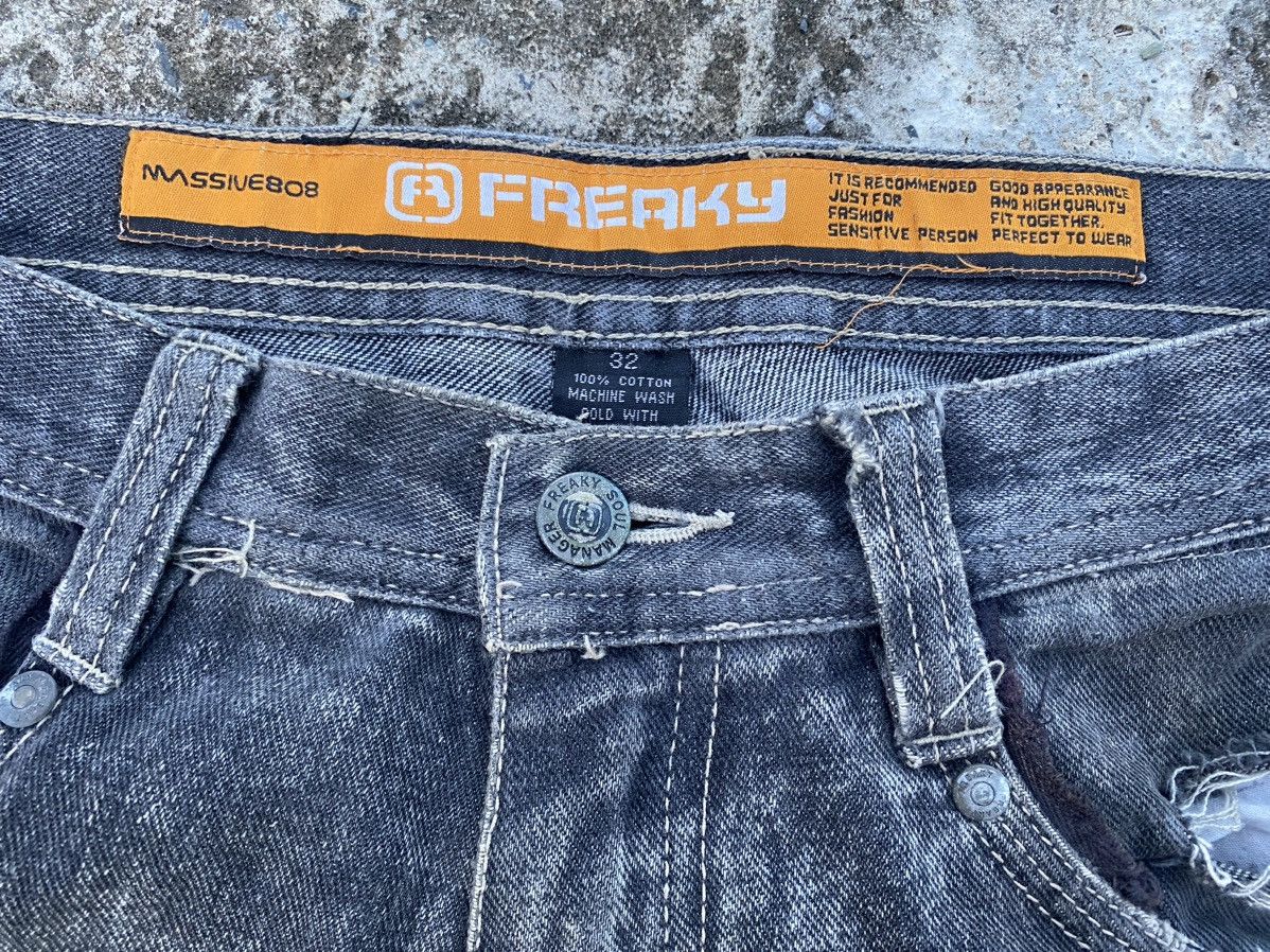 JNCO × Vintage Freaky Soul Manager Massive808 Y2K Baggy Thrashed Jeans Size US 32 / EU 48 - 8 Thumbnail