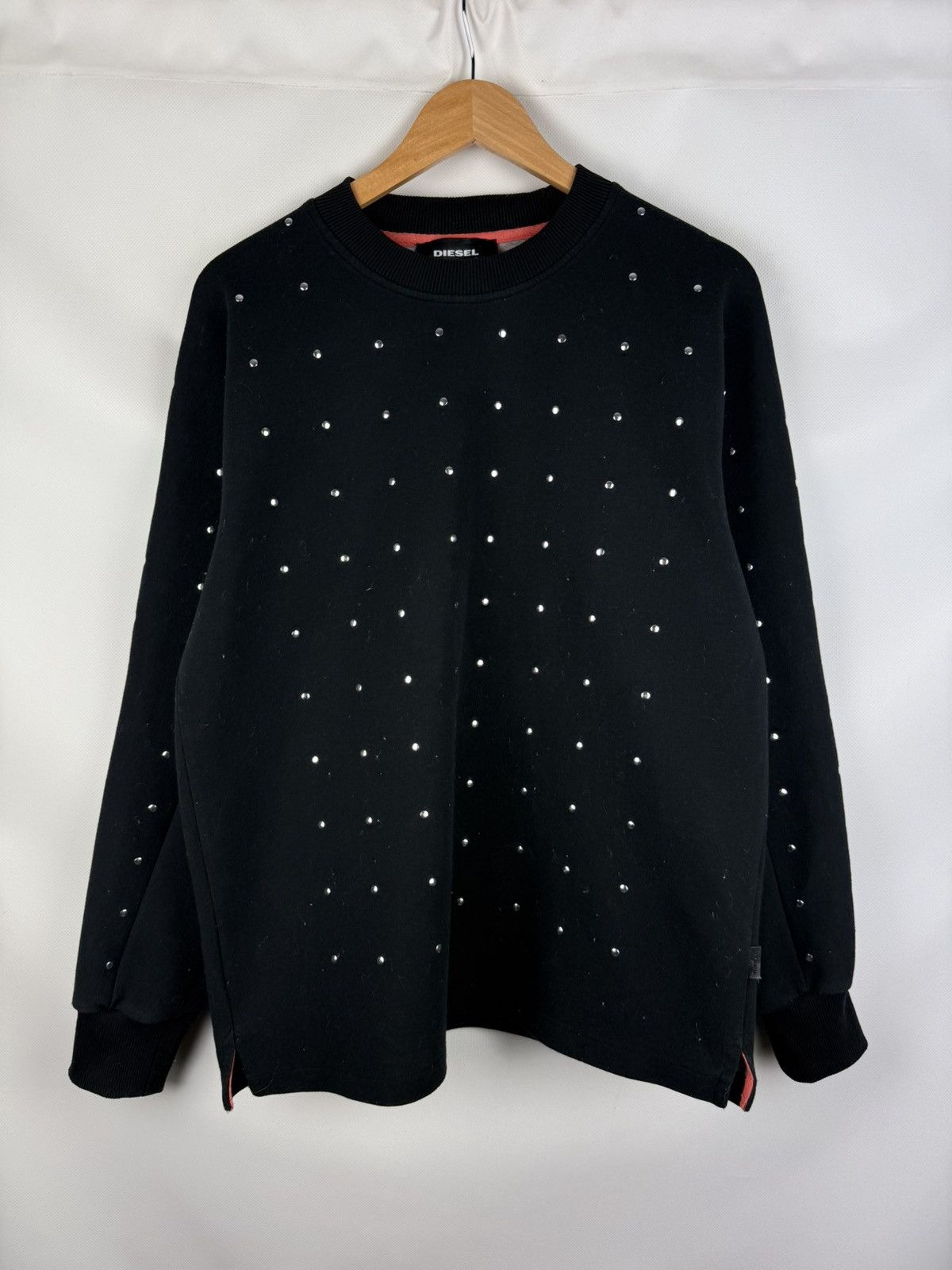 Diesel Diesel Men’s Crewneck Studded Grunge Sweatshirt Pullover Size US M / EU 48-50 / 2 - 1 Thumbnail