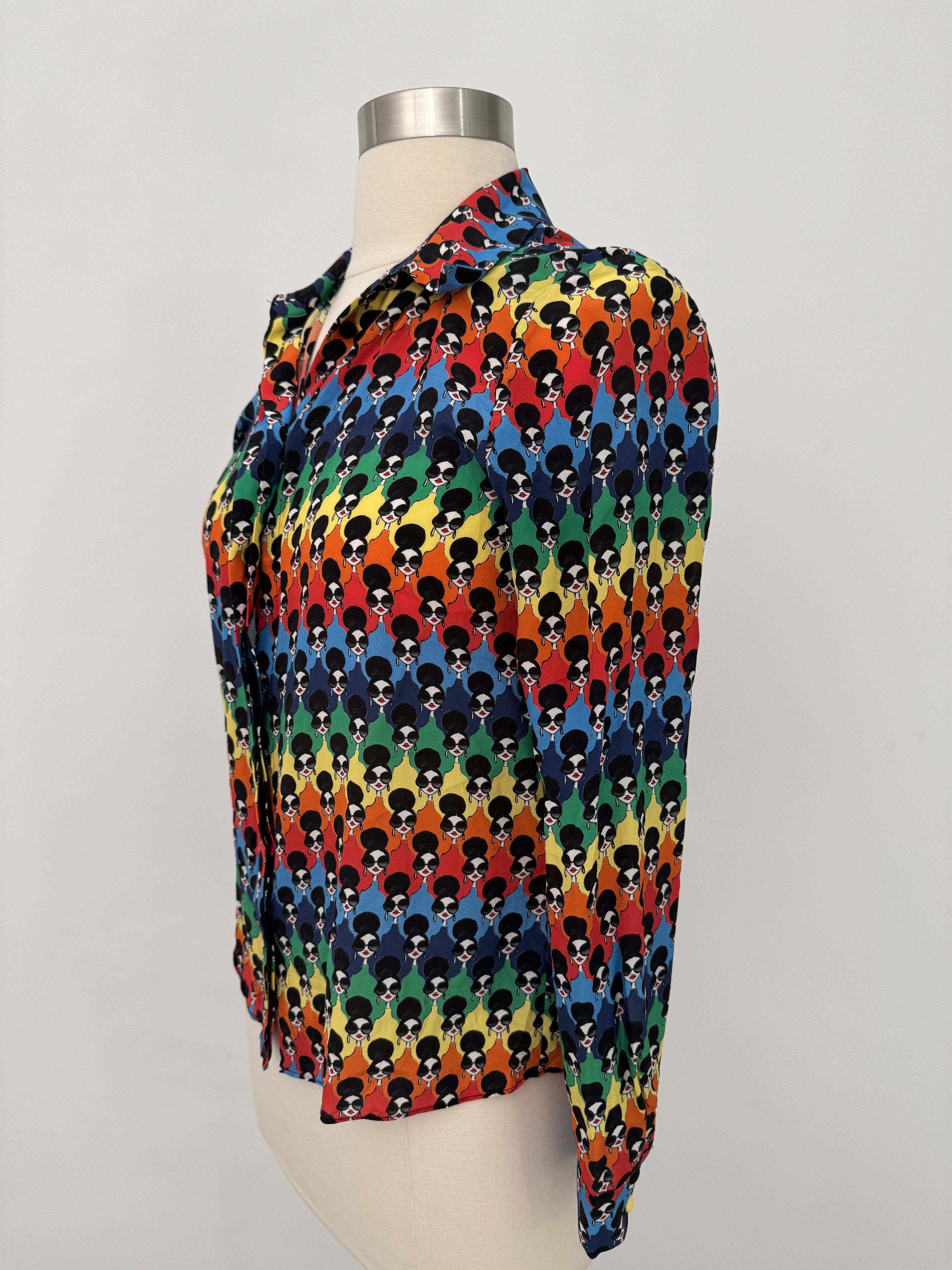 Alice + Olivia Sassy Stacey Willa Printed Placet Top Size XS / US 0-2 / IT 36-38 - 4 Thumbnail