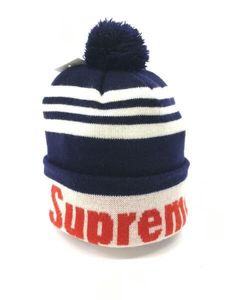 Supreme SUPREME NAVY STRIPE ACRYLIC POM BEANIE W RED LOGO Size ONE SIZE - 10 Thumbnail