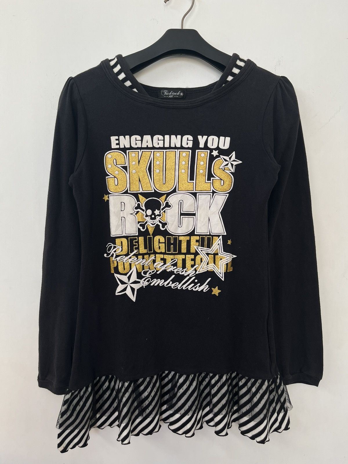 image of 20471120 x Beauty Beast Japanese~Ticktock Seditionaries Y2K Gothic Punk Skull Style in Black (Size 