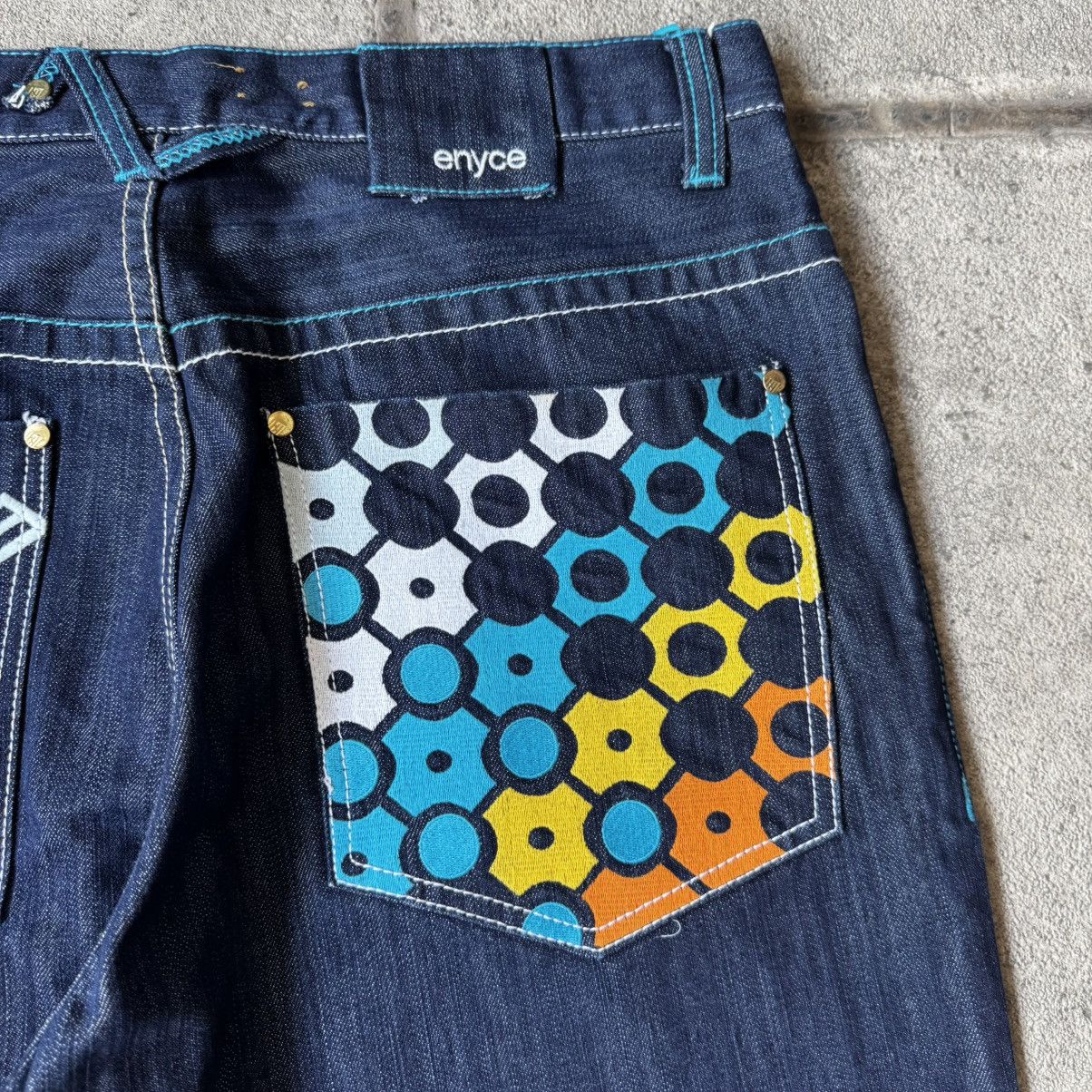 Enyce BAGGY VINTAGE Y2K ENYCE HEX STYLE EMBROIDERED DENIM JEANS Size US 34 / EU 50 - 6 Thumbnail