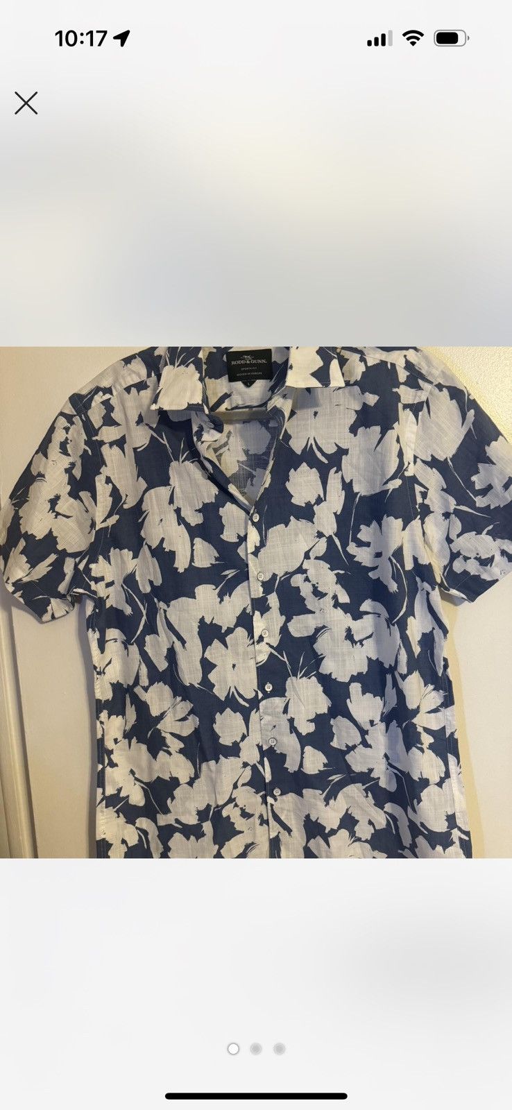 Rodd & Gunn Navy and white floral Rodd & Gunn short sleeve shirt Size US L / EU 52-54 / 3 - 1 Thumbnail