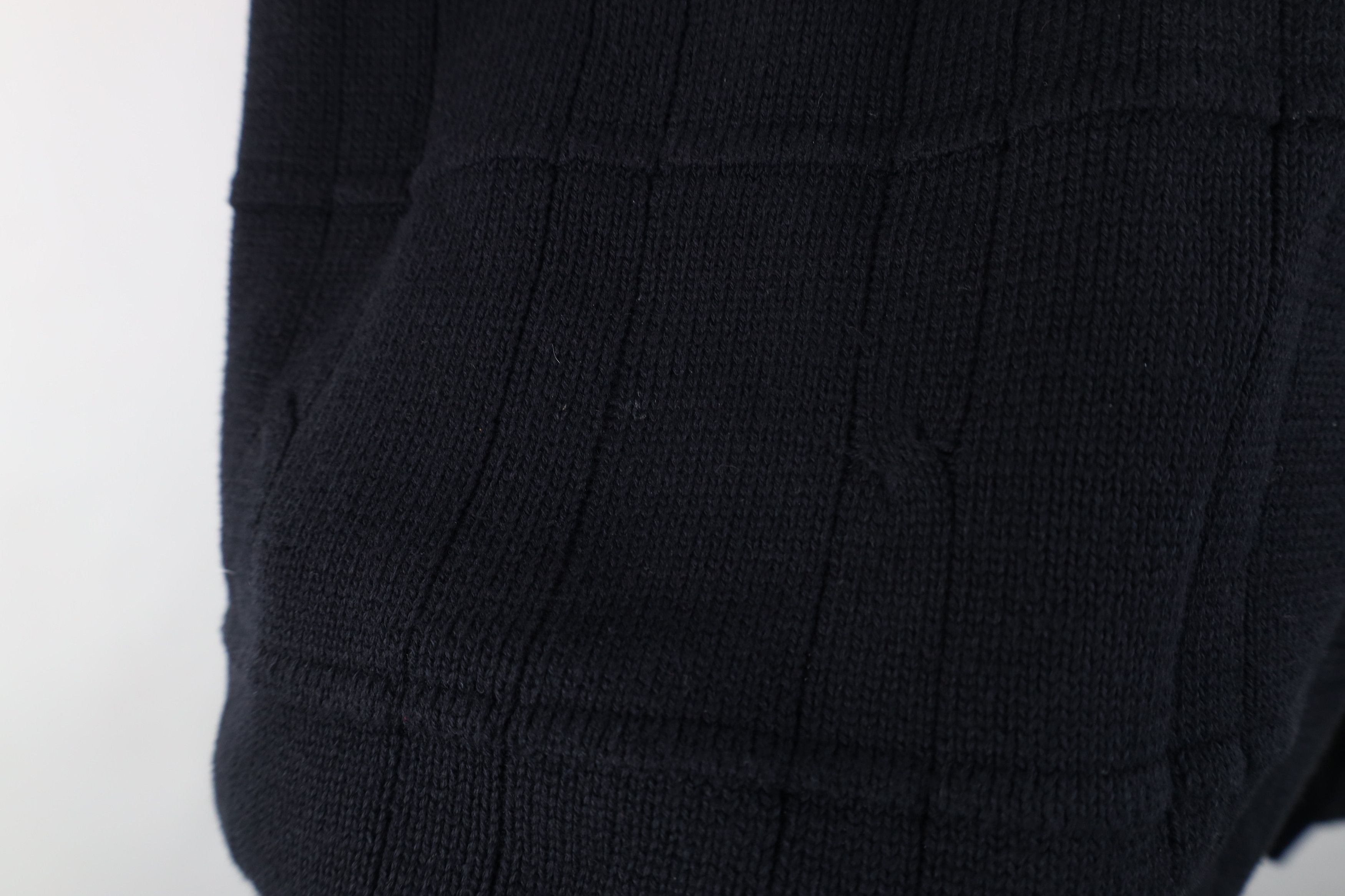 Vintage Vintage 90s Streetwear Ribbed Cable Knit Sweater Black Size US XXL / EU 58 / 5 - 6 Thumbnail