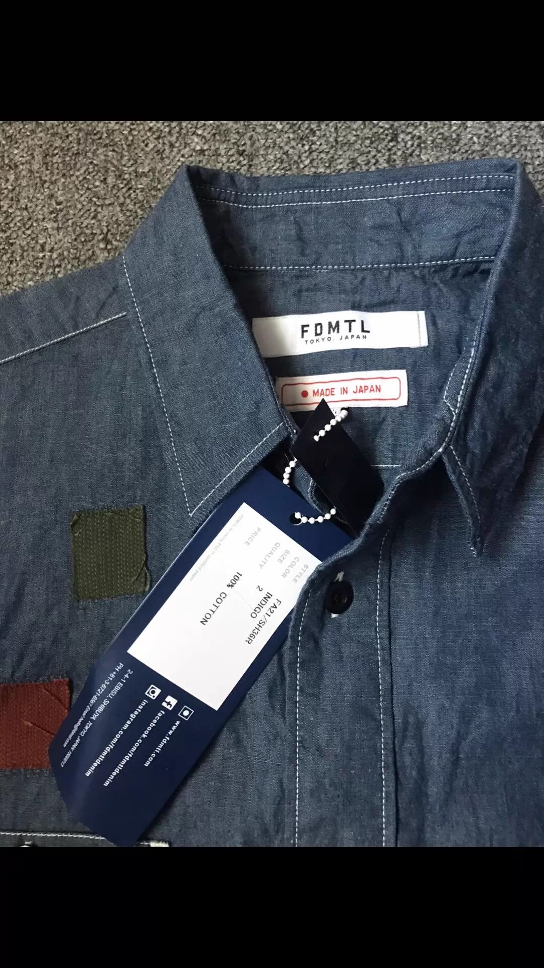 FDMTL Fdmtl New Cotton Denim Patchwork Long Sleeve Shirt Size 2 Size US M / EU 48-50 / 2 - 4 Thumbnail