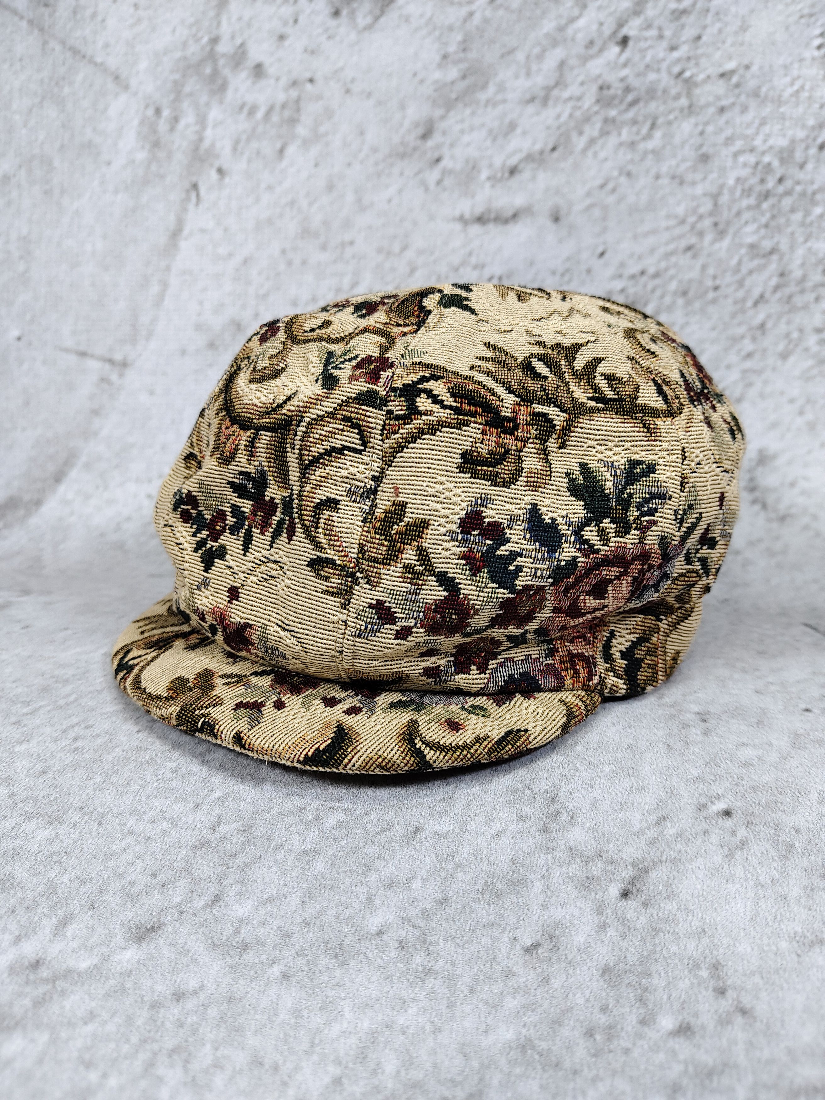 Vintage 2000s Heaslip🇨🇦 Classic Floral Baroque Jacquard Flat Cap Size ONE SIZE - 4 Thumbnail