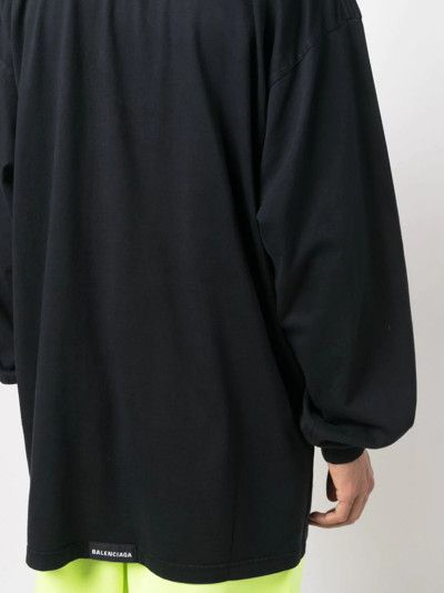 Balenciaga o1mt1gz1124 Tab Long Sleeve T-Shirt Oversized in Black Size US M / EU 48-50 / 2 - 4 Thumbnail