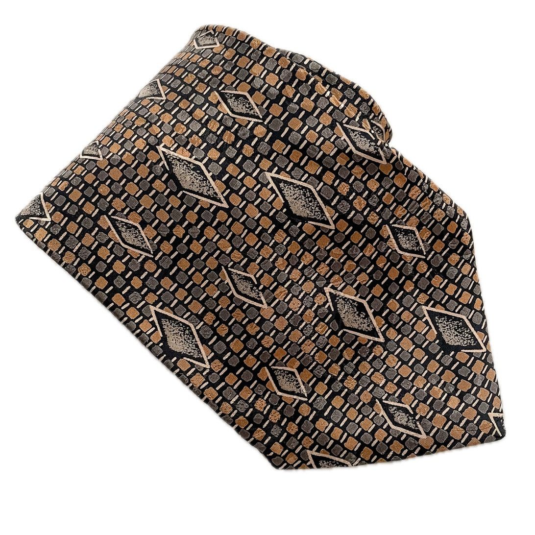 Pierre Balmain × Vintage Vintage Pierre Balmain 100% silk geometric metallic tie Size ONE SIZE - 1 Thumbnail