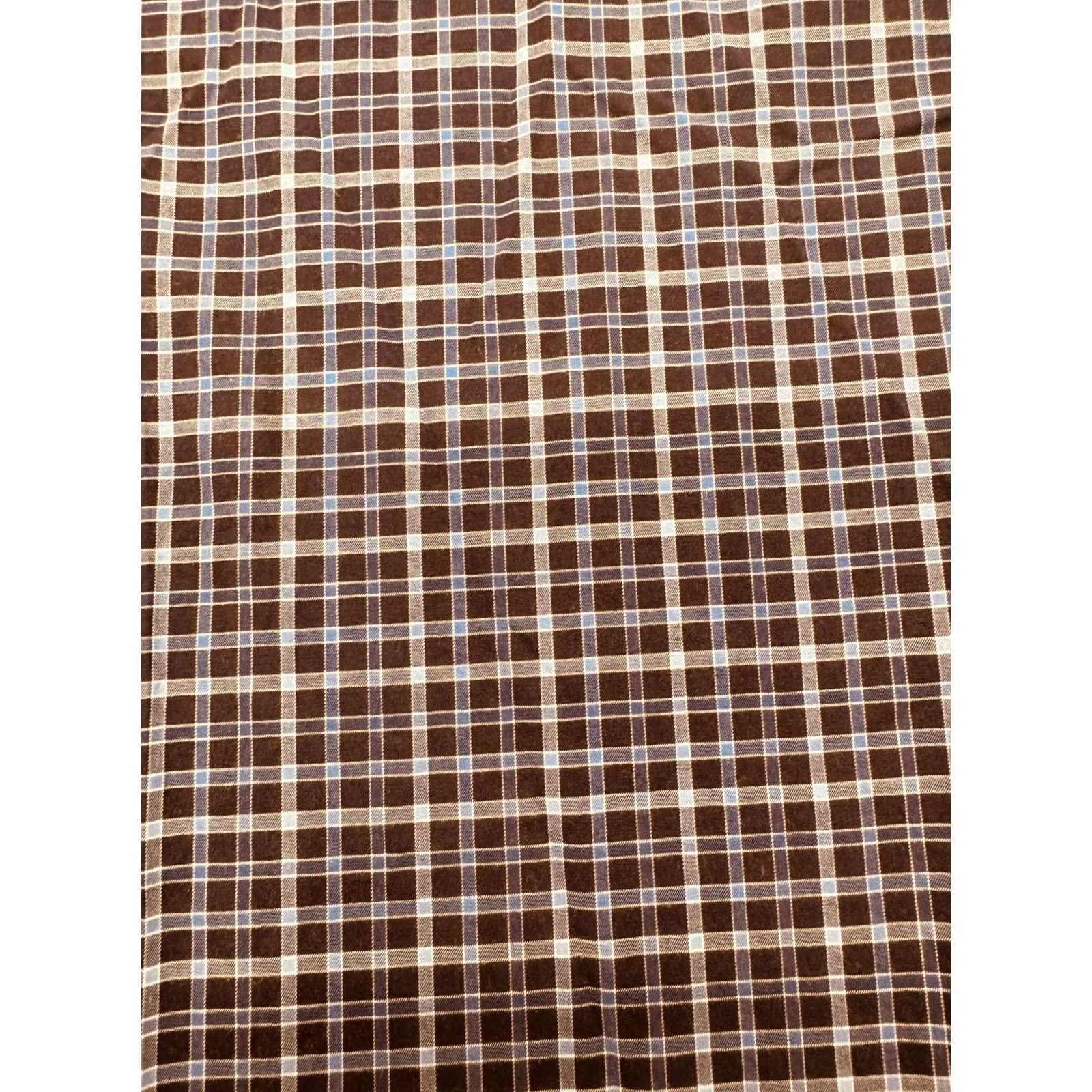 BUGATCHI BUGATCHI Blue Check Dress Shirt Long Sleeve Button Up Mens XL 2XL Shaped Fit Cotton Shirt Size US XXL / EU 58 / 5 - 3 Thumbnail