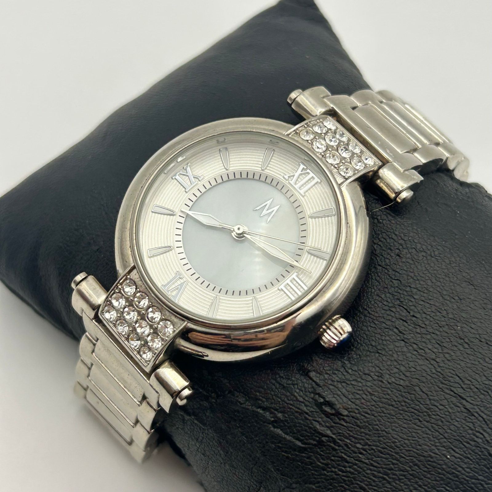 Other M MEI64 Silver Tone Crystals St. Steel Watch New Battery Size ONE SIZE - 2 Thumbnail