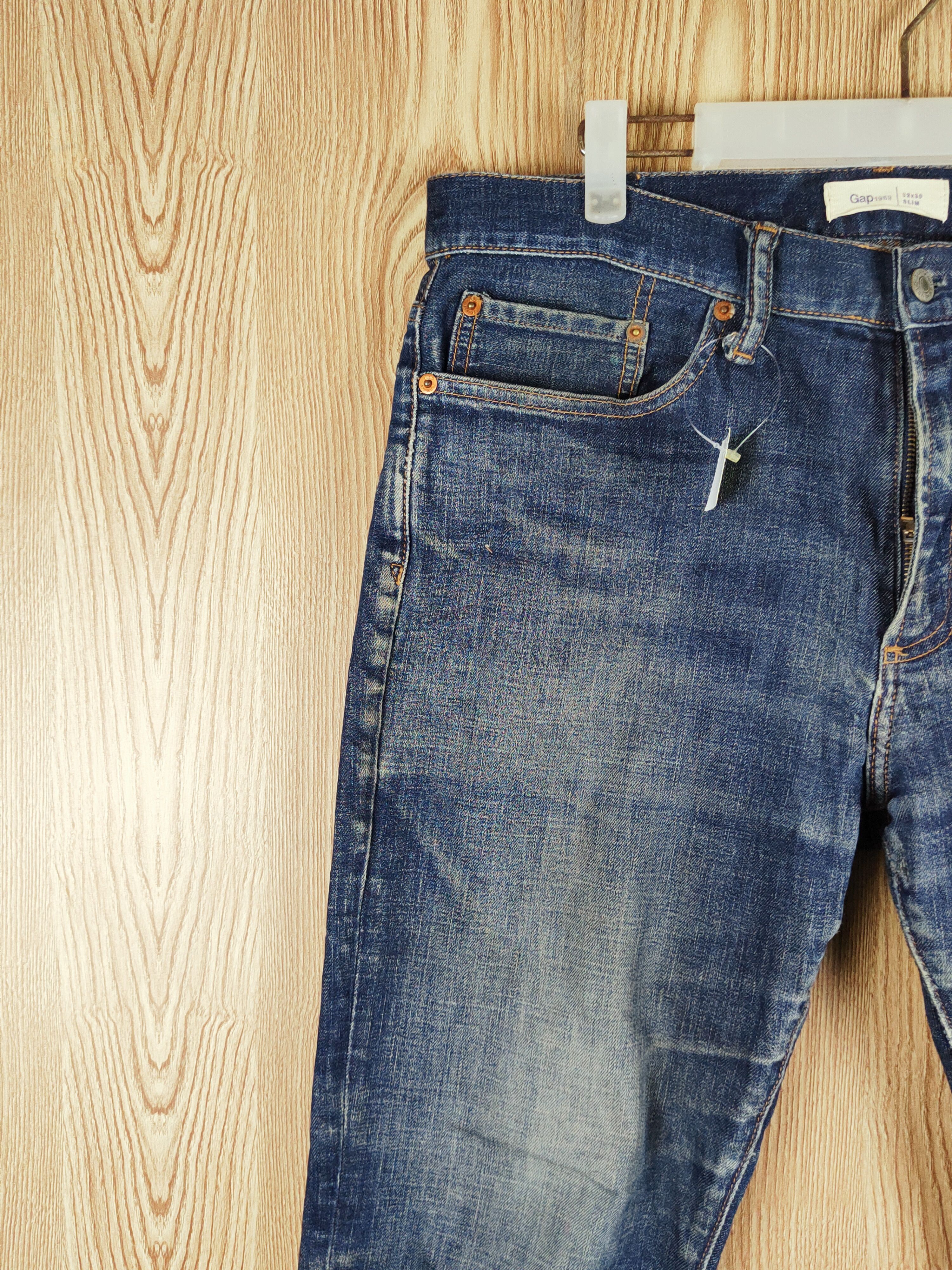 Gap Gap Dark Blue Faded Distressed Ripped Jeans #S2728 Size US 33 - 3 Thumbnail