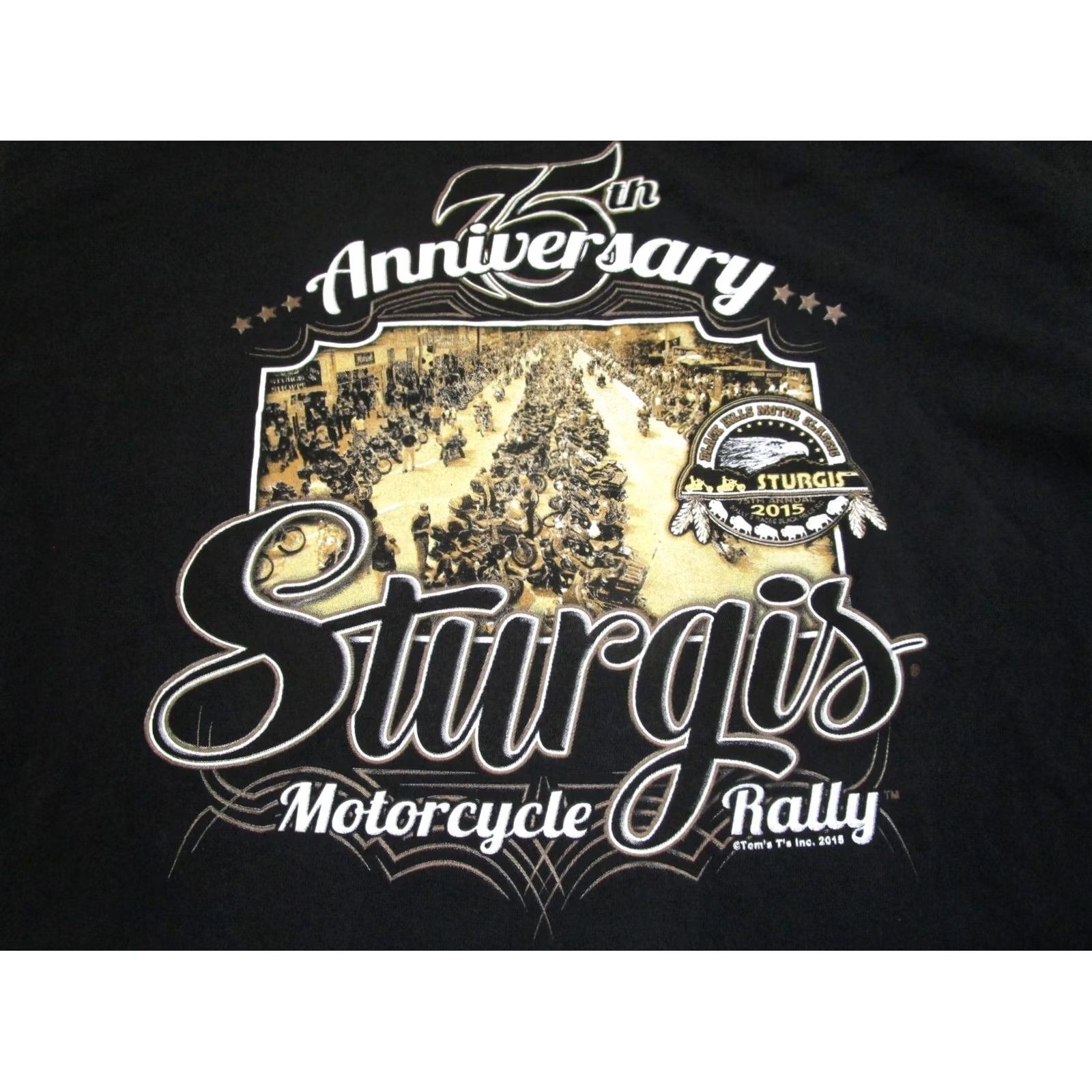Vintage Sturgis Shirt Men XXL Black Short Sleeve Motorcycle Anniversary Rally Black Hill Tom's T's Shirt Mens 2XL Black Graphic Print Vintage? Size US XXL / EU 58 / 5 - 4 Thumbnail
