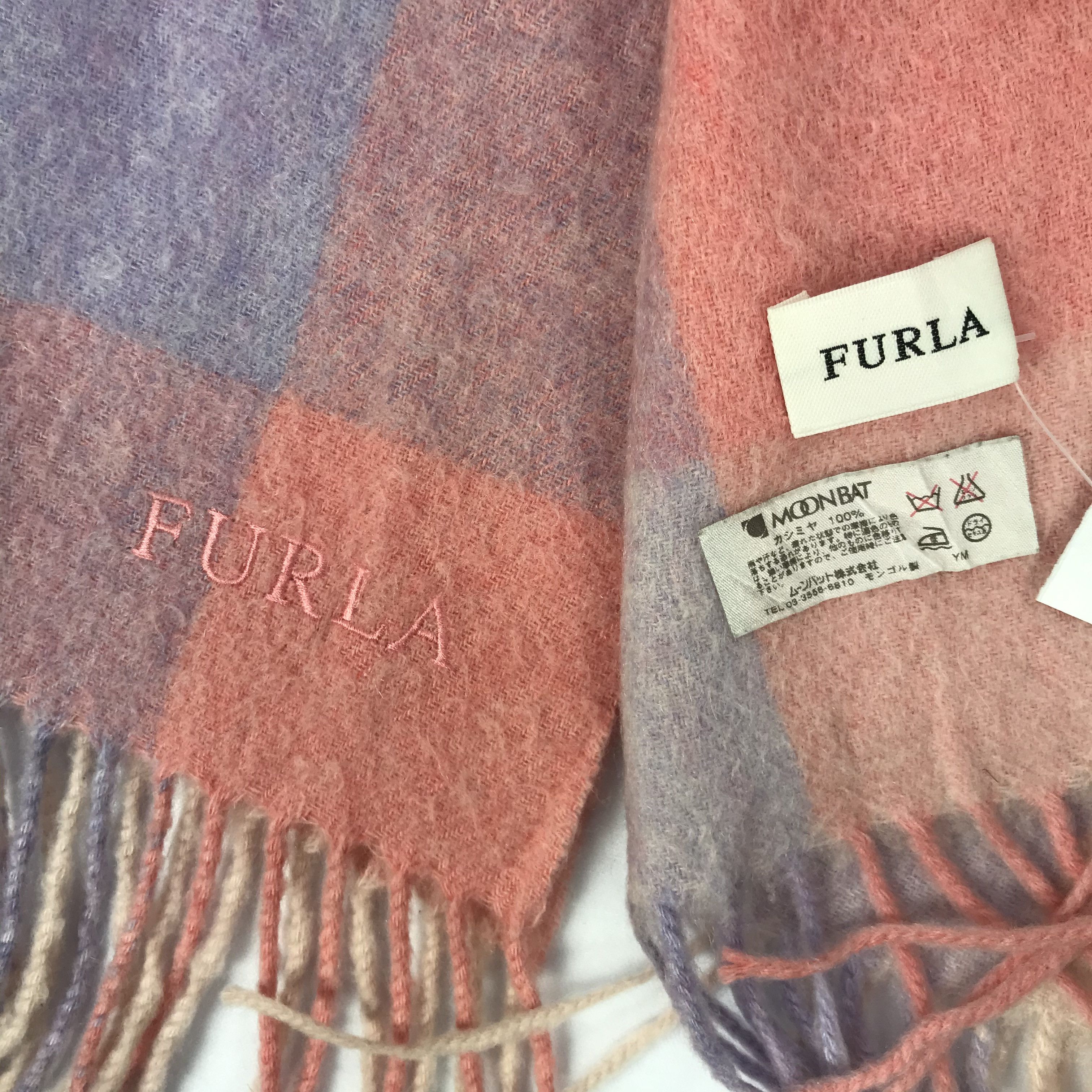 Furla × Vintage Vintage Furla Scarf Muffler Cashmere Scarves Neckwear Size ONE SIZE - 5 Thumbnail
