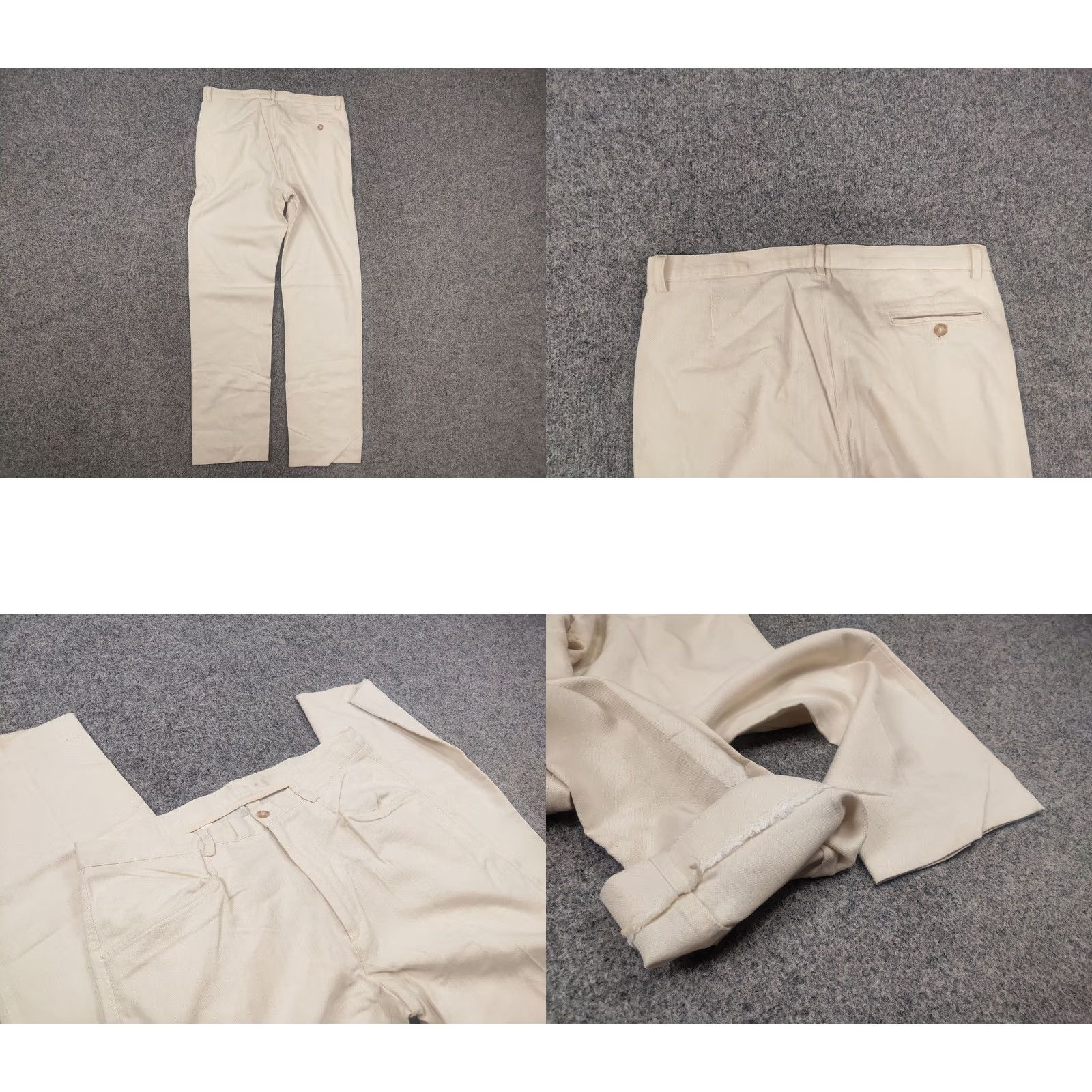 Dolce & Gabbana VINTAGE Dolce&Gabbana Beige Cotton herringbone Casual Pants Mens 34 Size US 34 / EU 50 - 8 Thumbnail