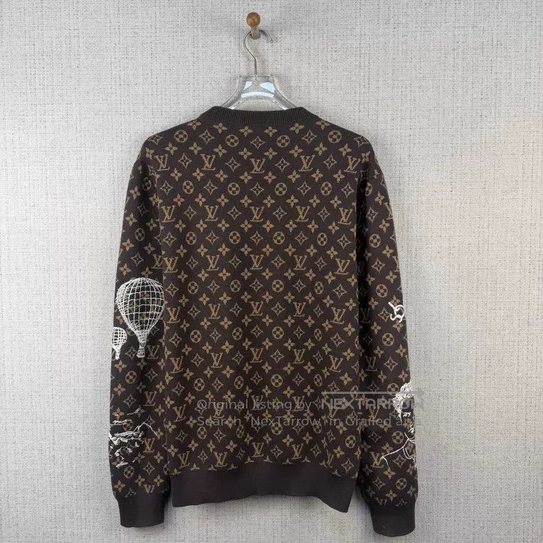 Louis Vuitton Louis Vuitton FW23 Logo monogrammed scribbled crewneck lon Size US M / EU 48-50 / 2 - 3 Thumbnail