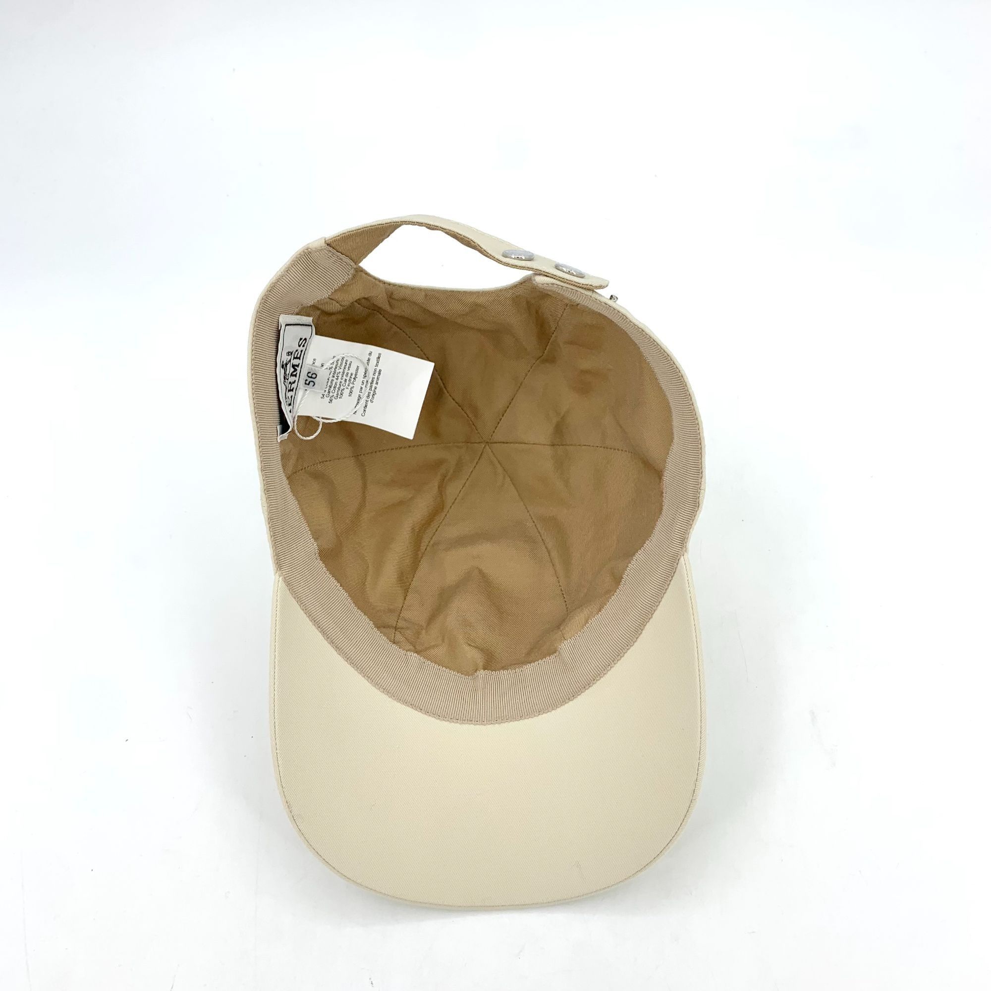 Hermes HERMES Beige Cotton Baseball Cap With Gray Logo Size 56 Made Size ONE SIZE - 5 Thumbnail