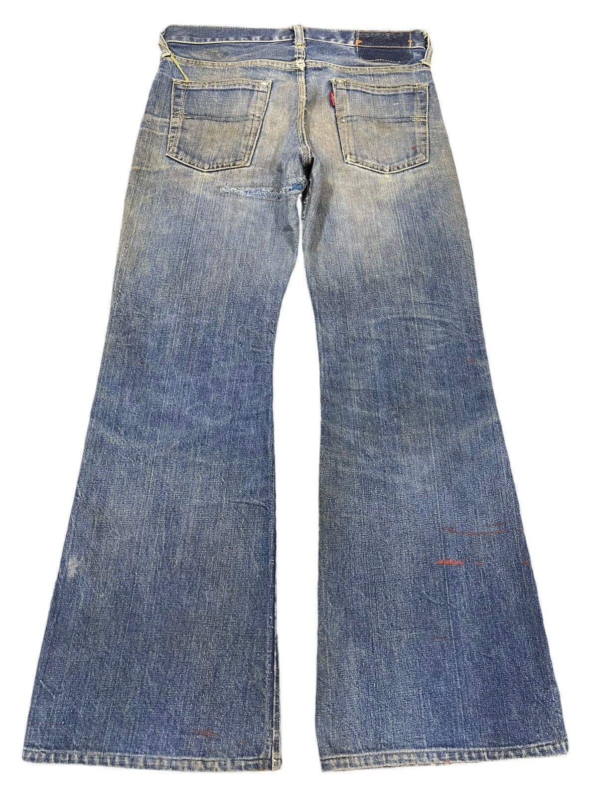 If Six Was Nine Vintage Japanese Brand Mud Wash Bell Bottom Flare Jeans Size US 29 - 2 Thumbnail